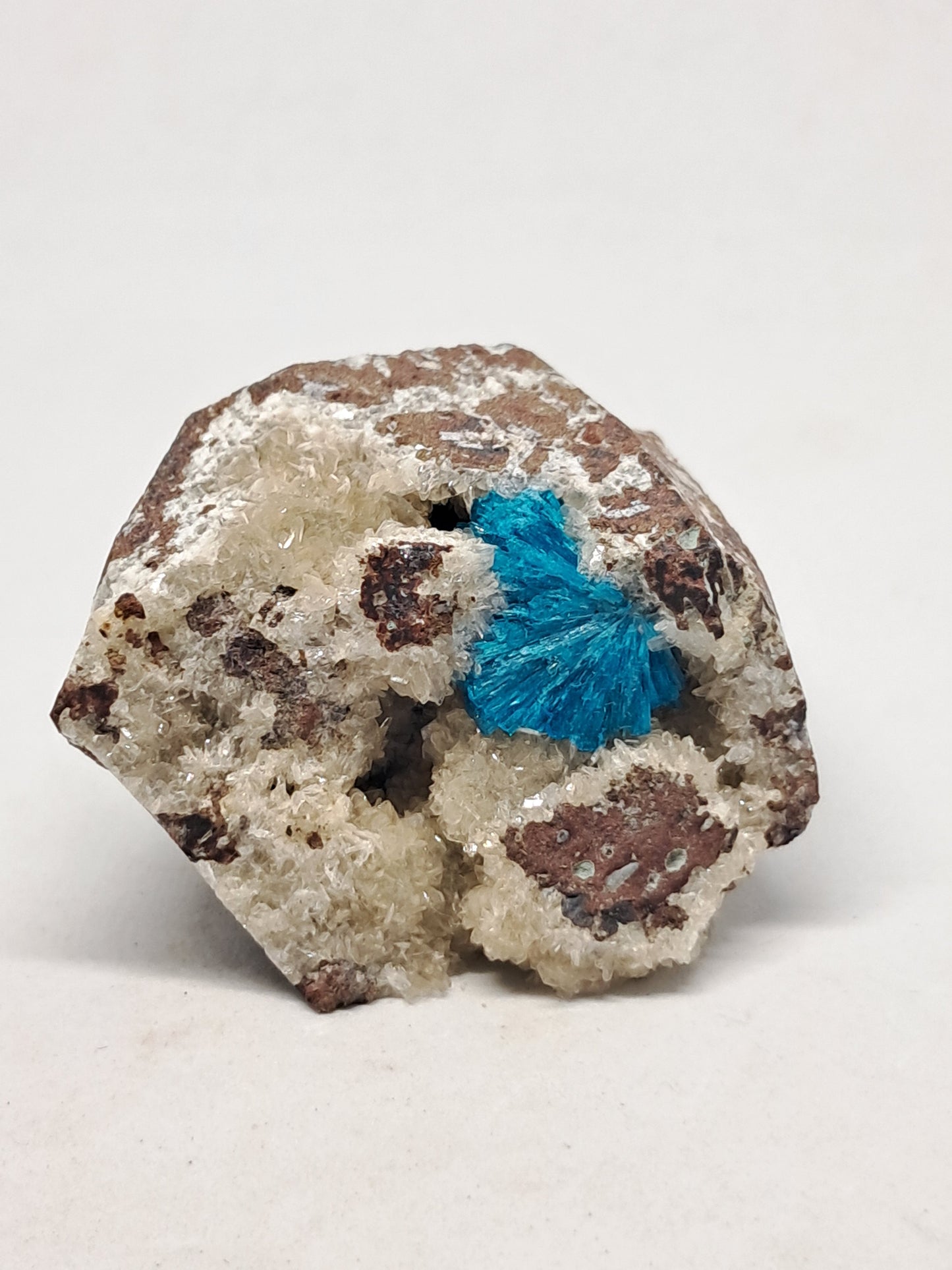 Cavansite on Heulandite Matrix (Pune) Rough Stone | Natural Crystal | Rare Mineral Specimen #CV19
