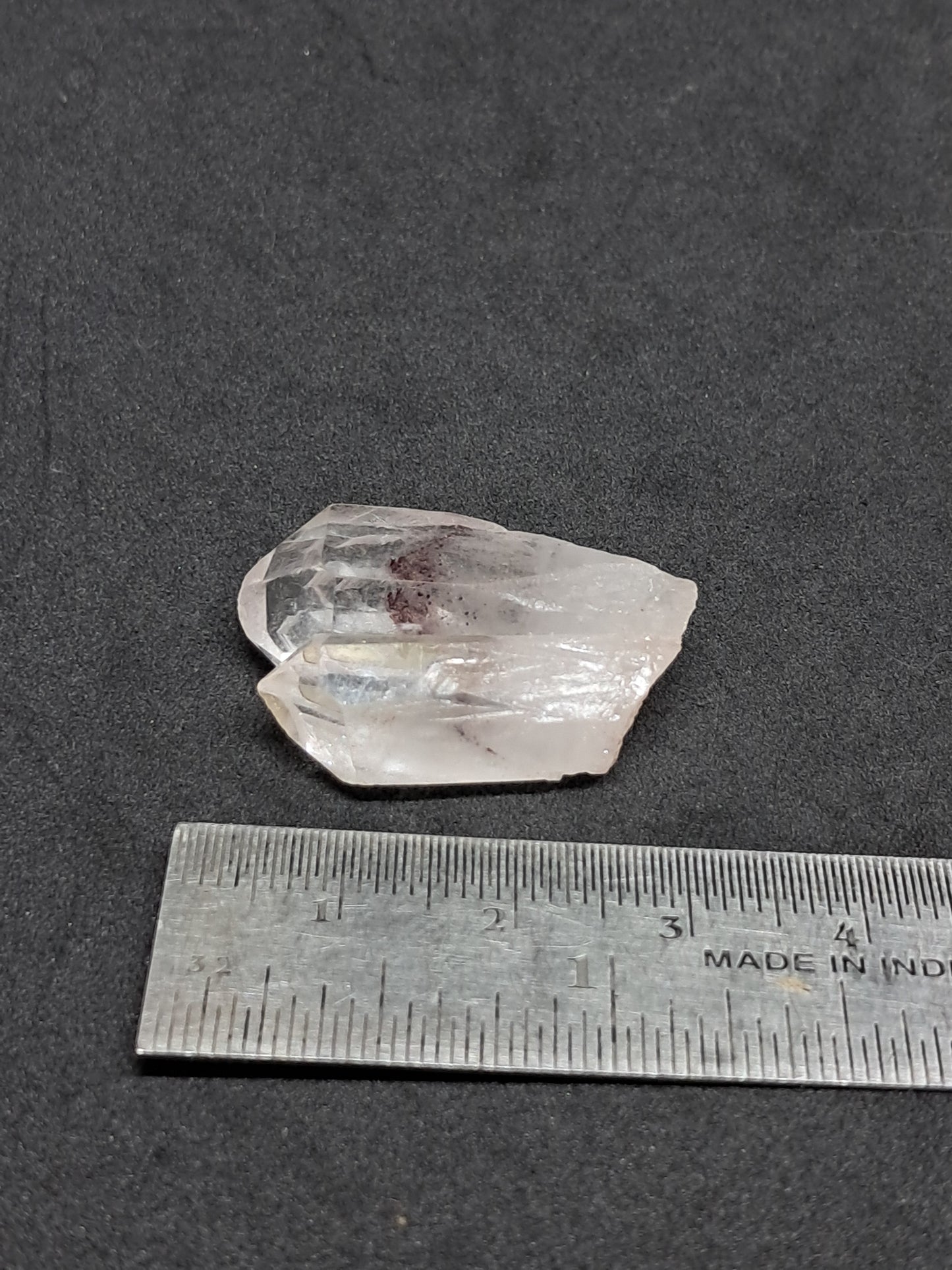 Cuarzo fantasma hematita (Telangana) Cristal natural | Ejemplar mineral | Puntas gemelas #HPQ29
