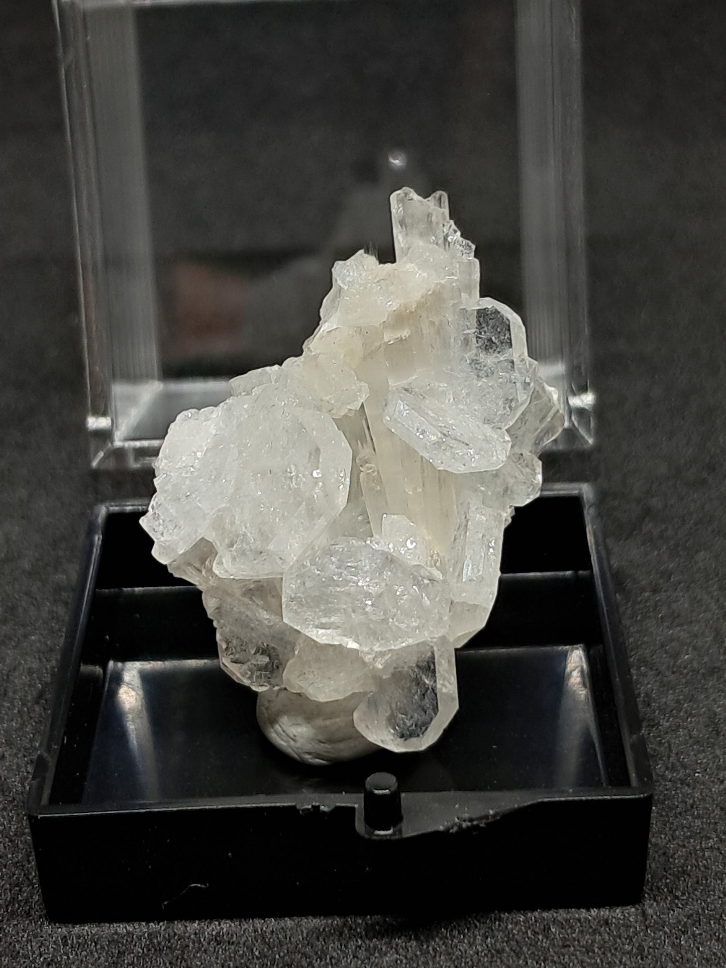 Scolecite w/ Apophyllite Mounted in Box (Ajanta) Natural Crystal | Mineral Specimen #ZL9