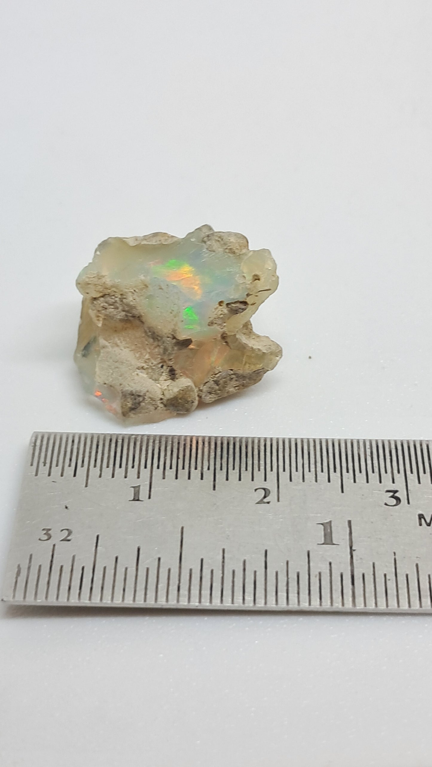Natural Ethiopian Opal Rough | White Hydrophane Opal with Flashy Play of Colors #OP21