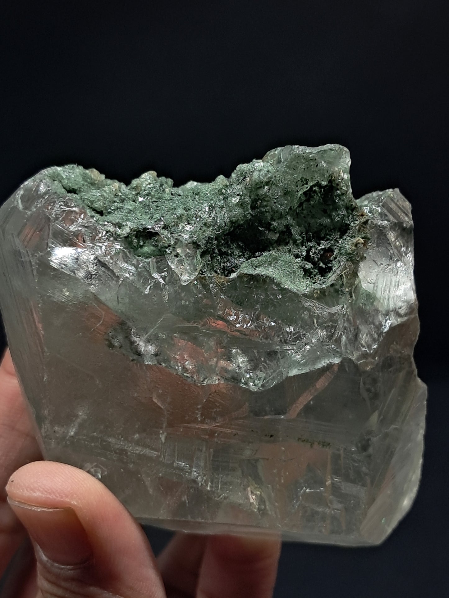 Phantom Quartz with Chlorite and Rutile inclusion (Non-precious Natural Stone) #CH32