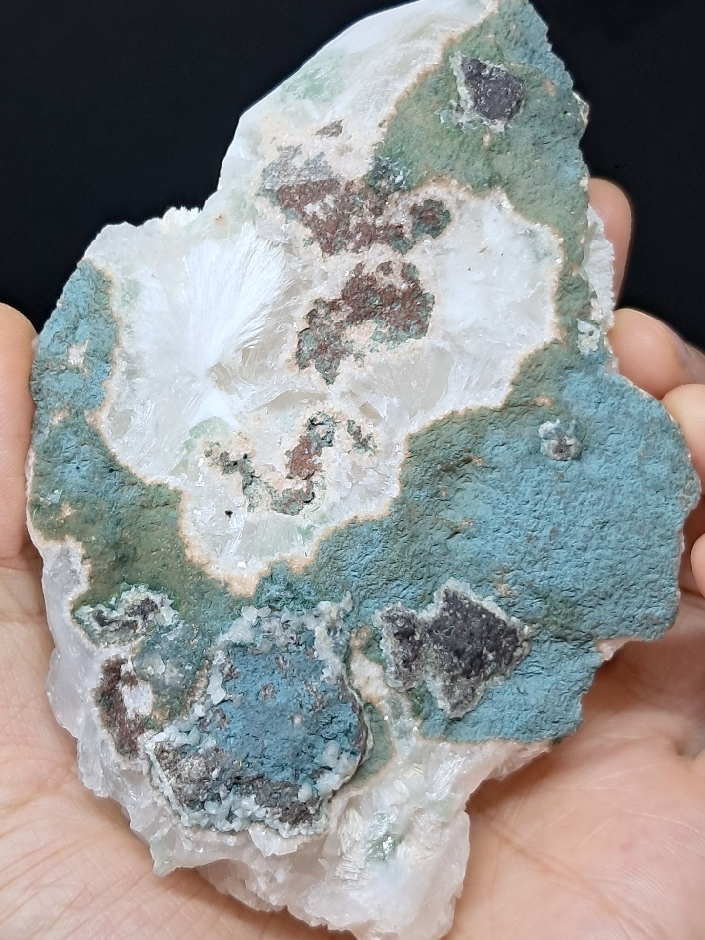 Green Apophyllite (Fluorapophyllite) and Stilbite on Mordenite #GA4