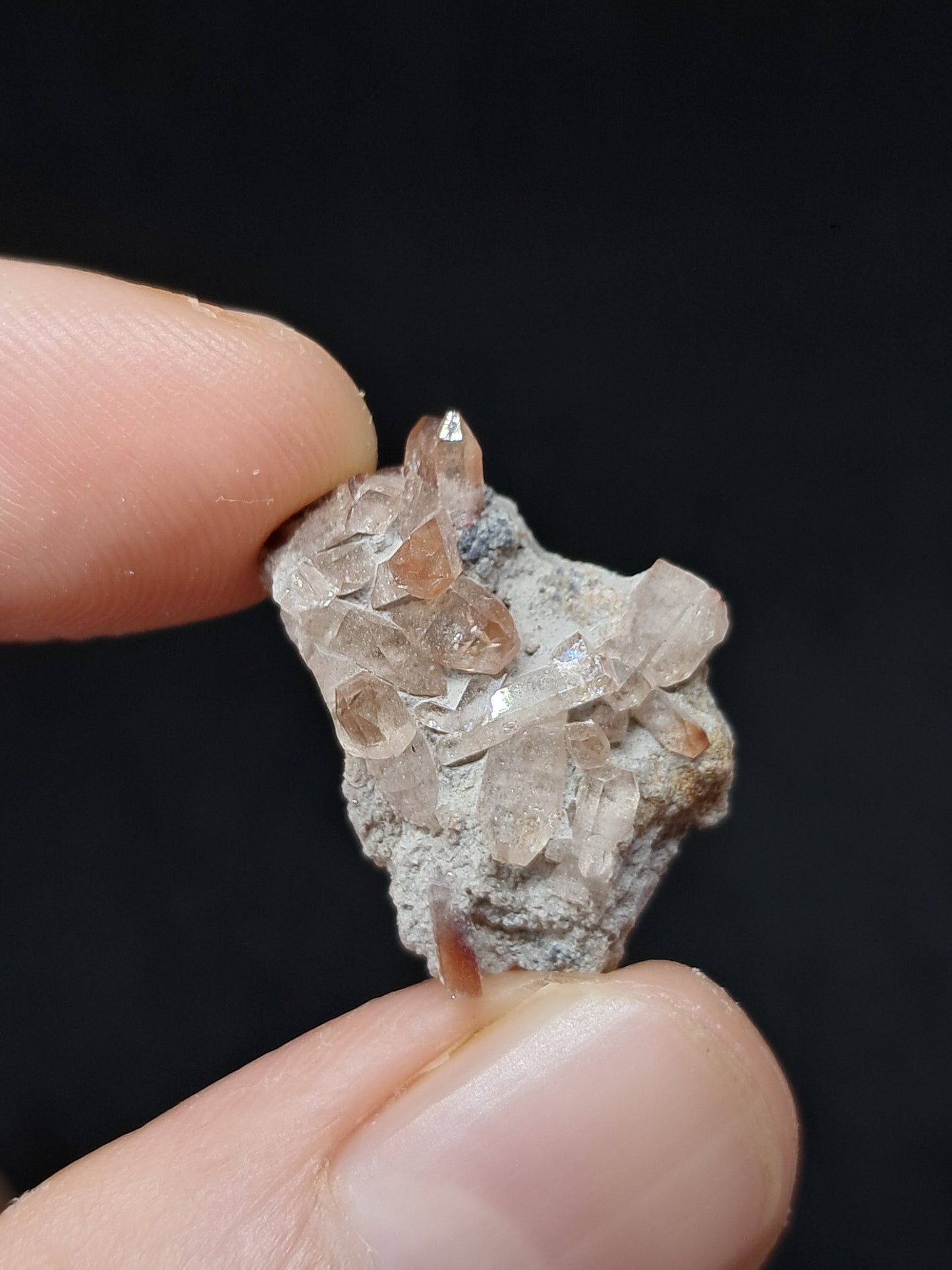 Cristales de topacio natural en matriz (México), piedra preciosa rara | Ejemplar mineral n.° TPZ15