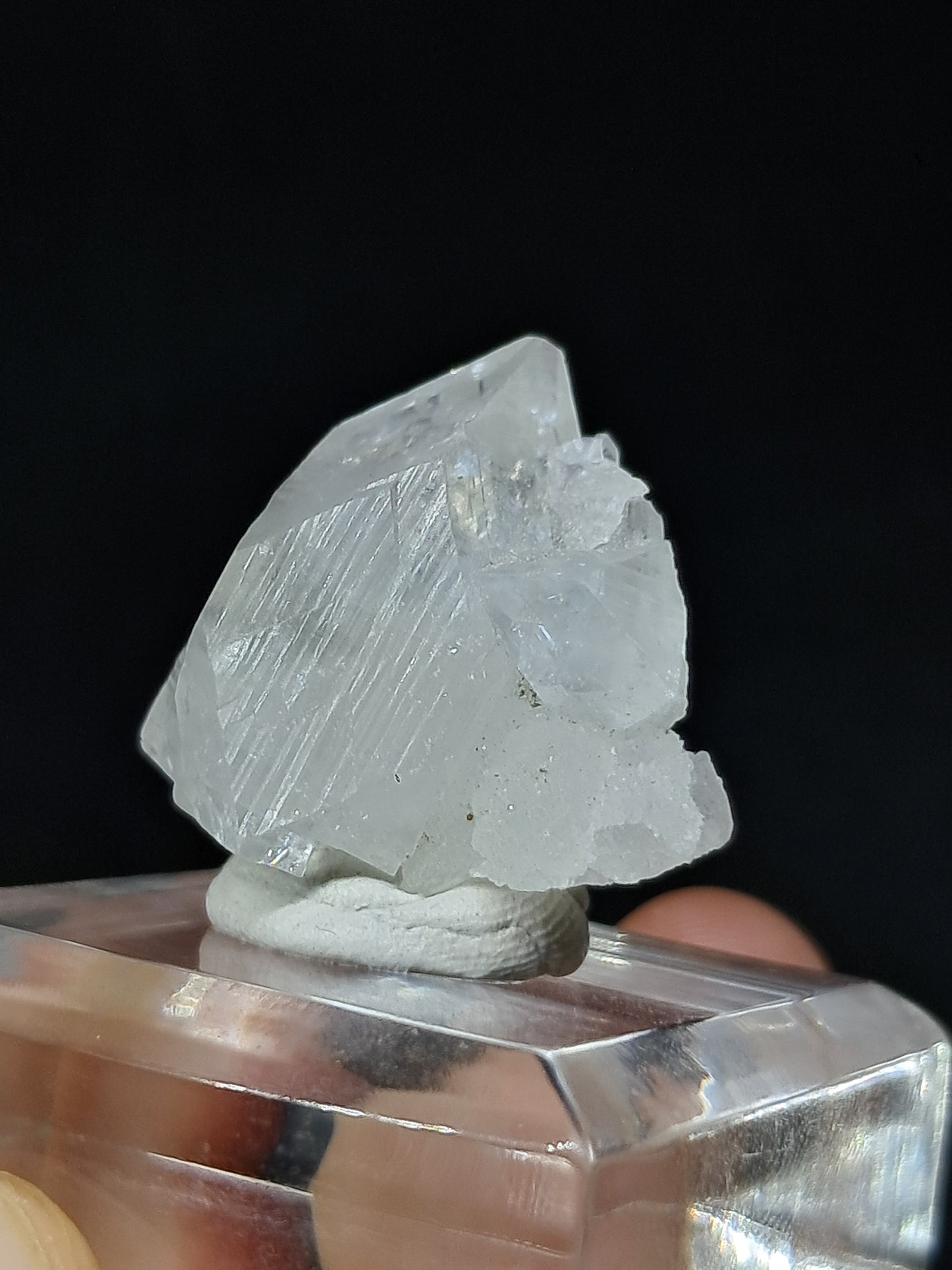 Clear Apophyllite Point w/ Heulandite (Ajanta) Natural Crystal | Mineral Specimen #AP56