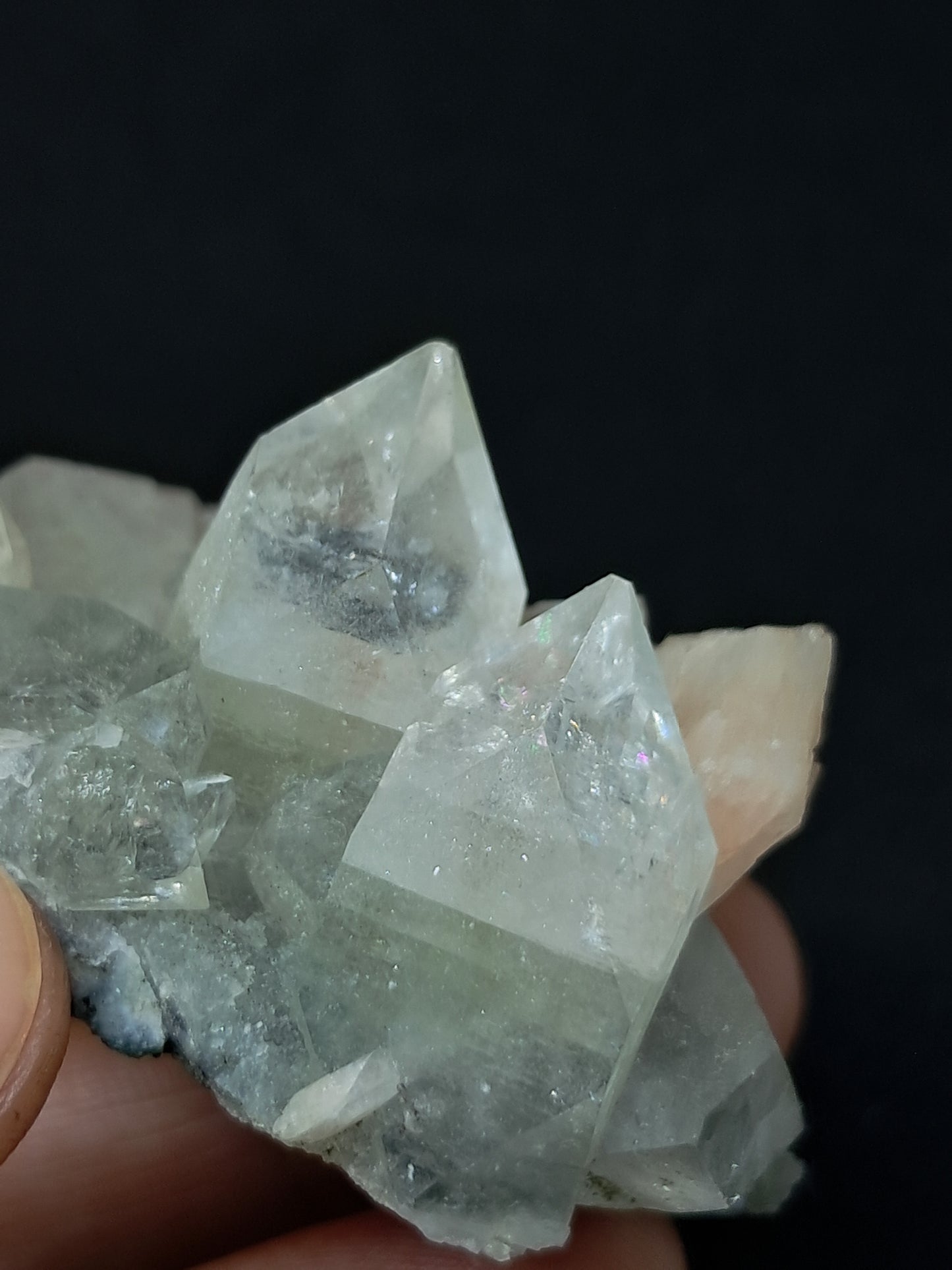 Clear Apophyllite w/ Stilbite on Heulandite Matrix (Ajanta) | Natural Crystal | Mineral Specimen #AP8