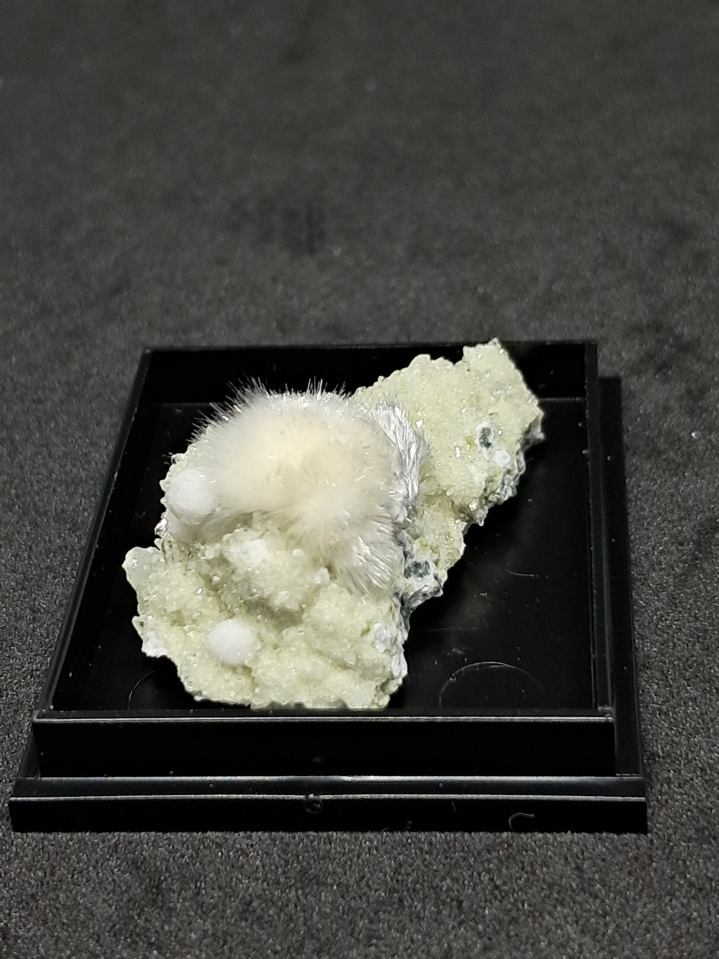 Okenite and Gyrolite on Prehenite and Apophyllite (Non-precious mineral) #OK7