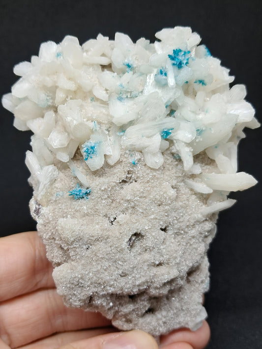 Cavansite and Stilbite on Heulandite Matrix (Wagholi) Rough Stone | Natural Crystal | Rare Mineral Specimen #CS2