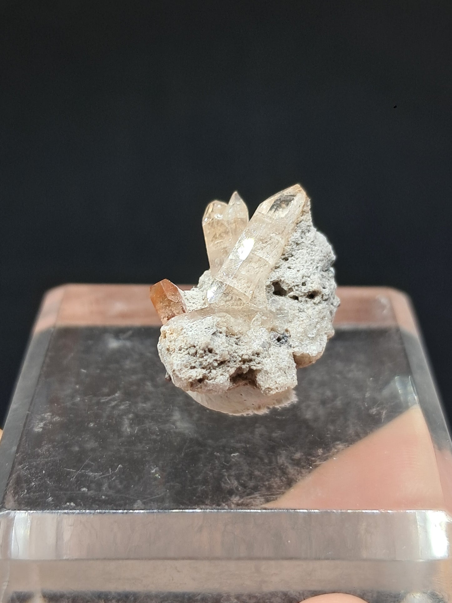 Cristales de topacio natural en matriz (México), piedra preciosa rara | Ejemplar mineral n.° TPZ13
