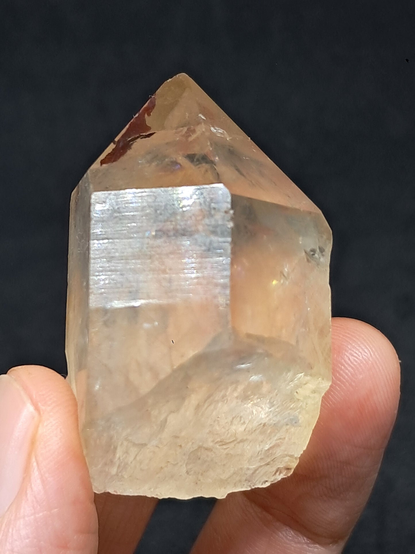 Natural Citrine "Kundalini" with Hematite (Democratic Republic of Congo) Crystal Point | Mineral Specimen #CTN19
