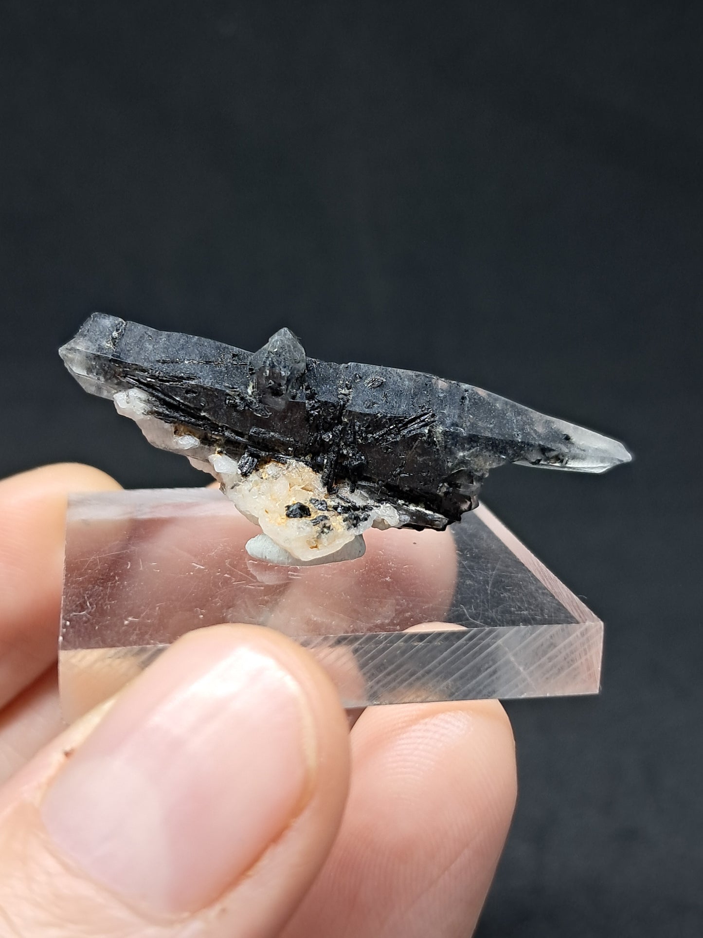 Tourmalinated Quartz Natural Crystal Point (Non-precious stone) #TQ22