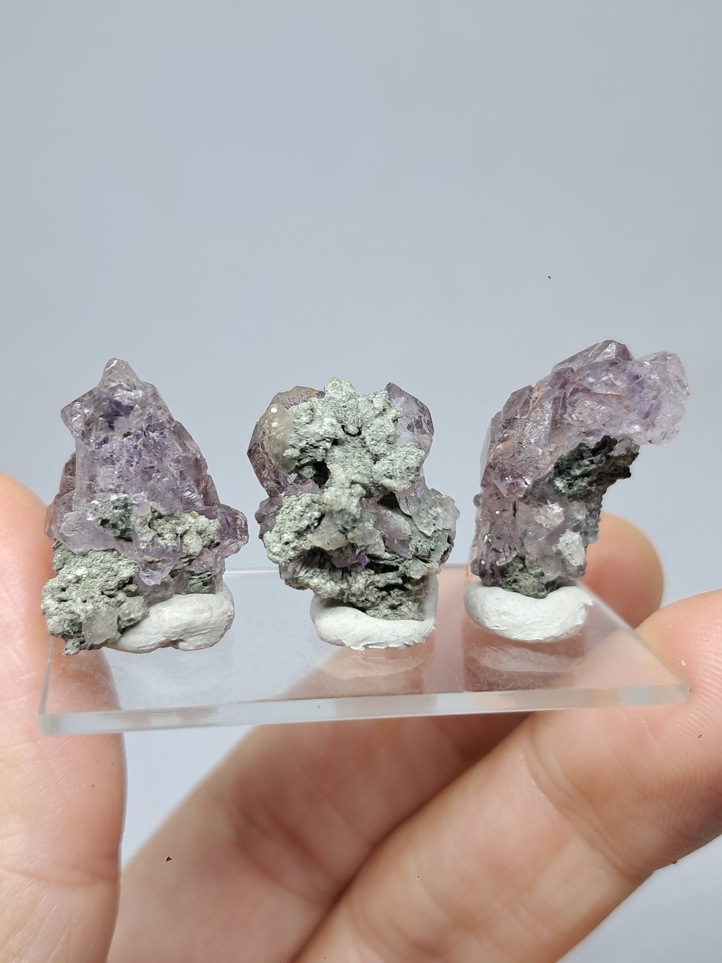 Set of 3 Amethyst from Karur w/ "Super Seven" Inclusions | Natural Crystals | Mineral Specimen #KA169