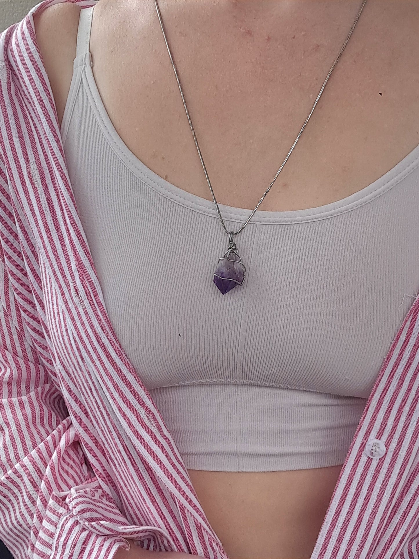 Amethyst Pendant | Handcrafted Jewelry | Natural Crystal Point #JL46