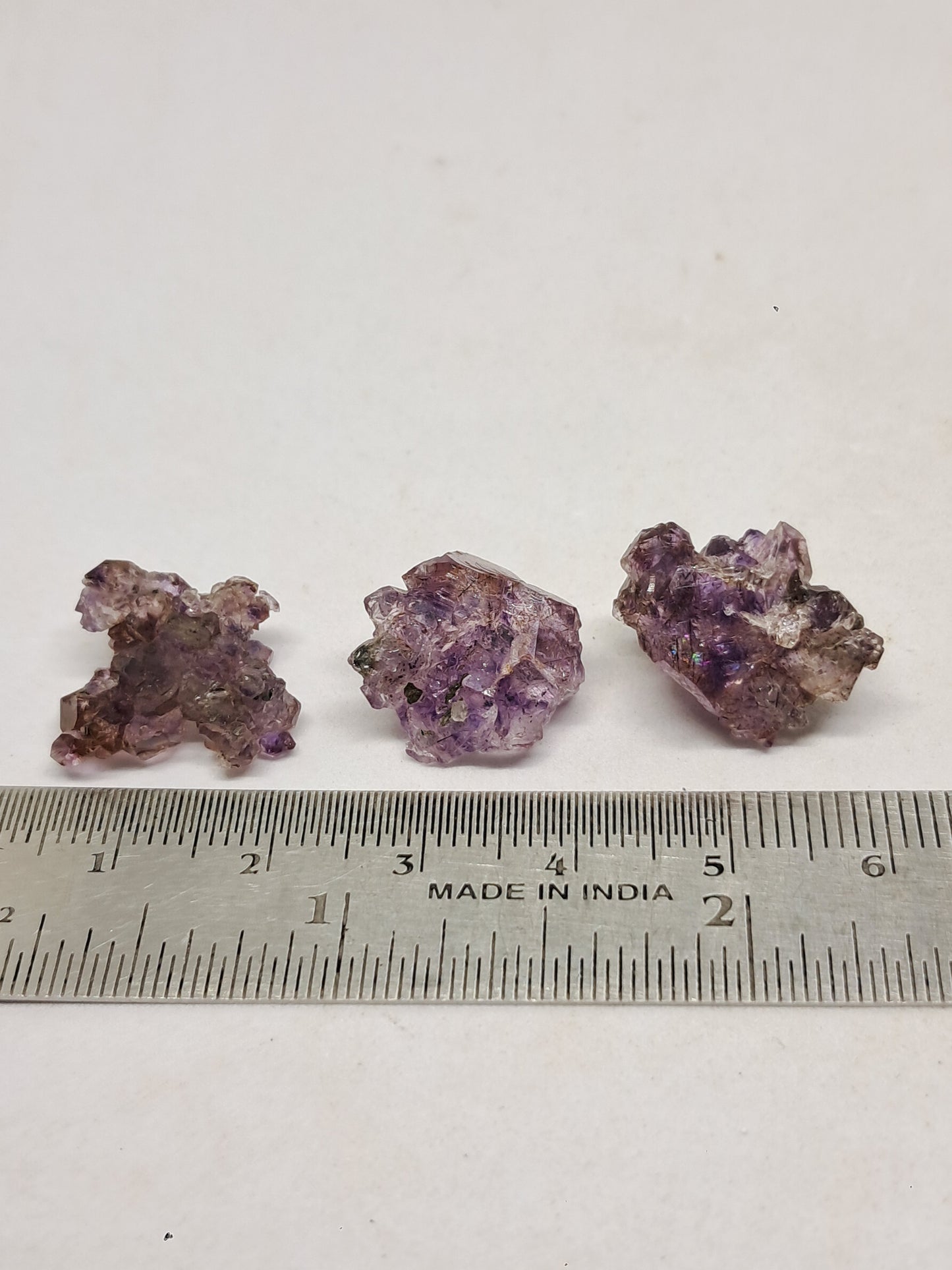 Set of 3 Amethyst from Karur w/ "Super Seven" Inclusions | Natural Crystals | Mineral Specimen #KA167