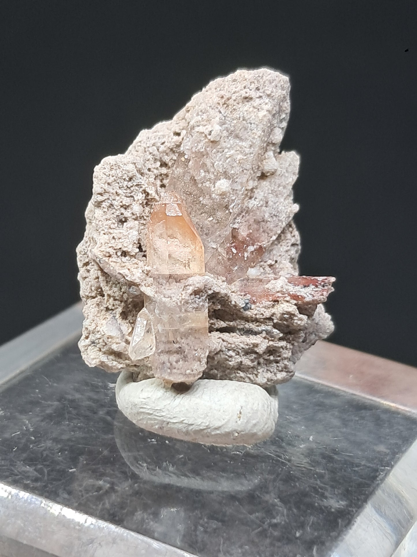 Cristales de topacio natural en matriz (México), piedra preciosa rara | Ejemplar mineral n.° TPZ25
