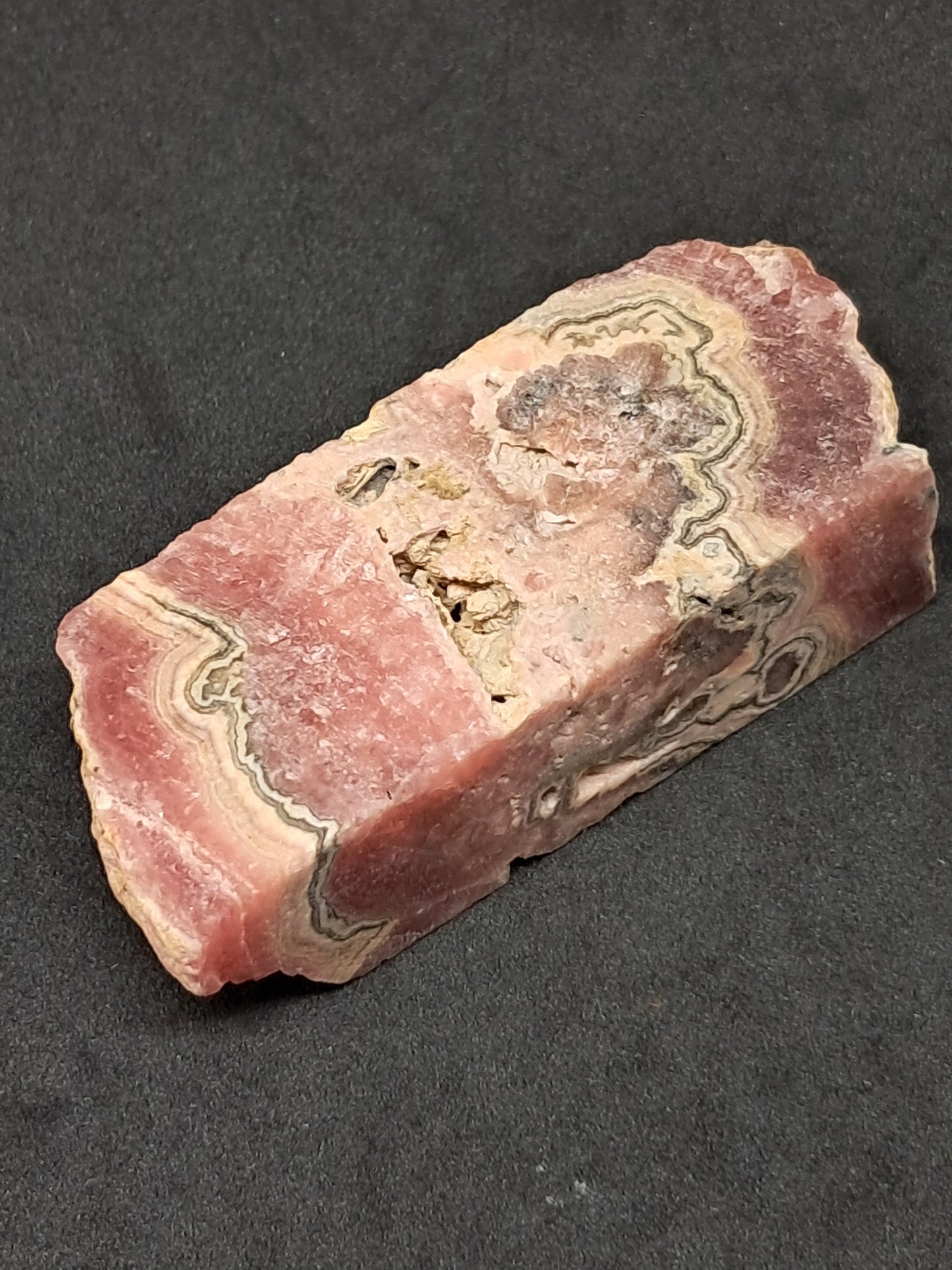 Rhodocrosite Rough Sliced (Argentina) Natural Stone | Rare Mineral #RHD5