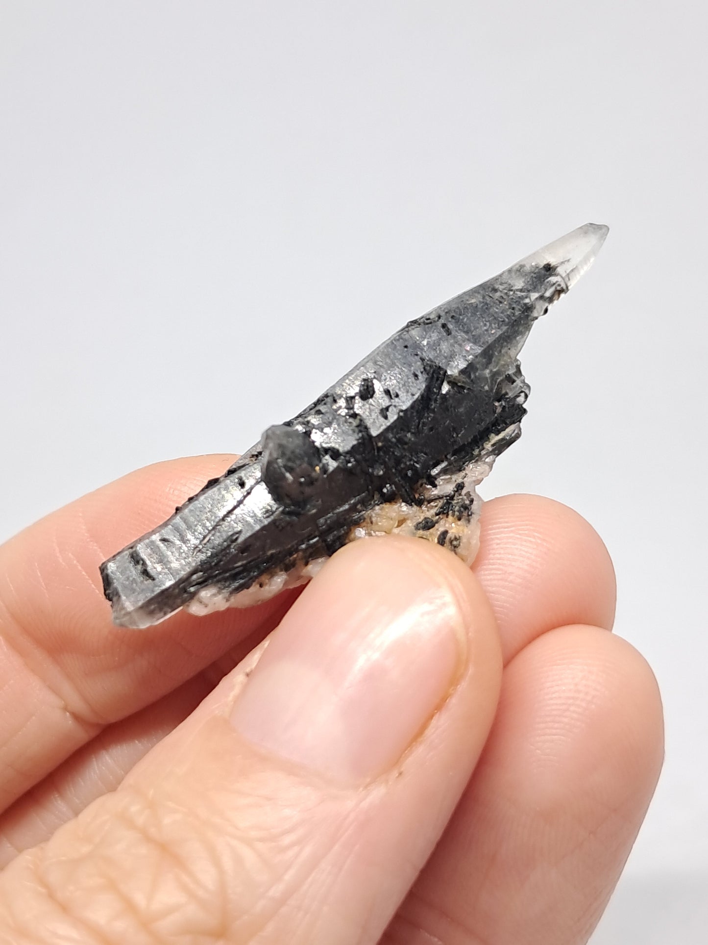 Tourmalinated Quartz Natural Crystal Point (Non-precious stone) #TQ22