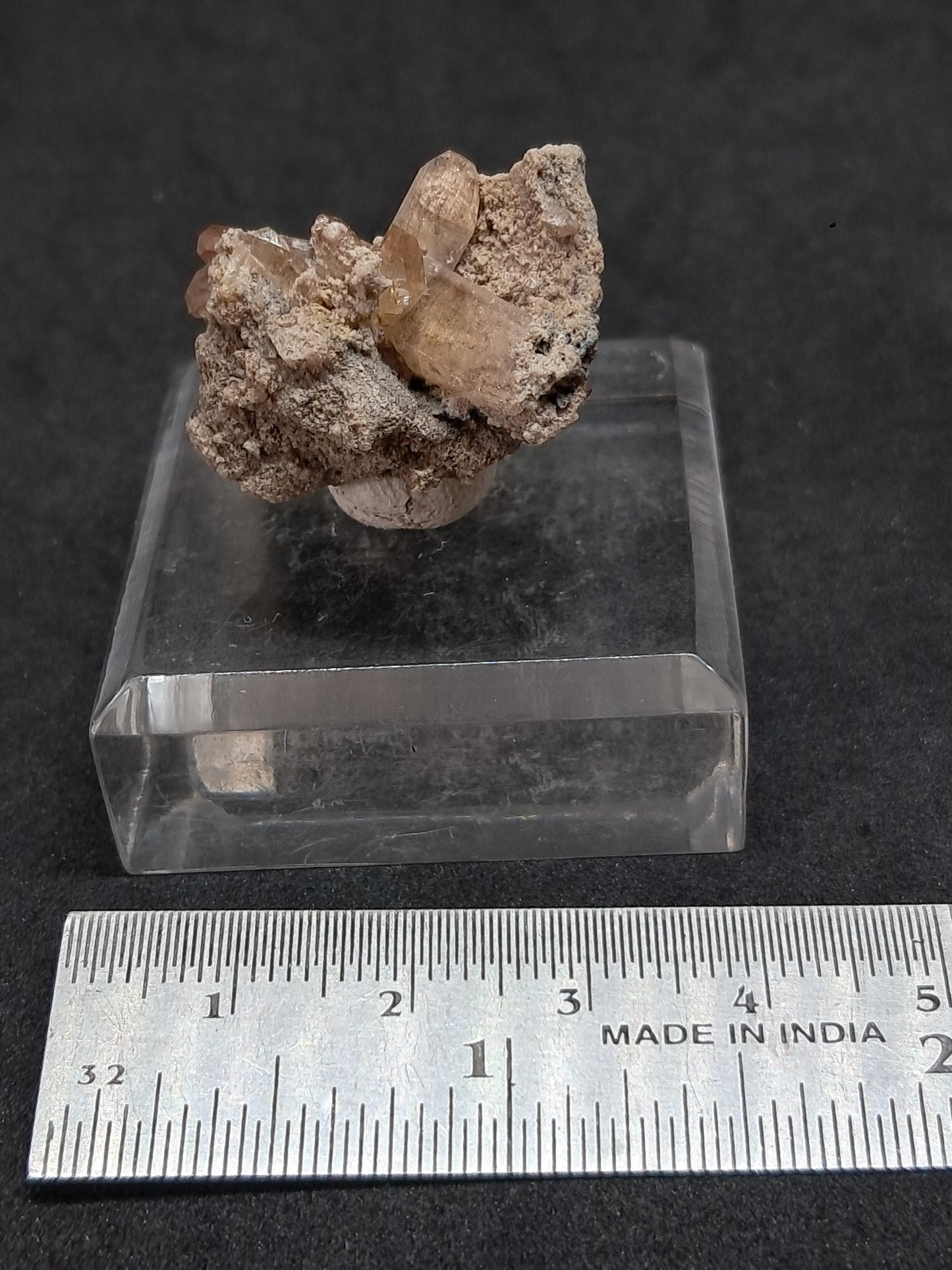 Cristales de topacio natural en matriz (México), piedra preciosa rara | Ejemplar mineral n.° TPZ12
