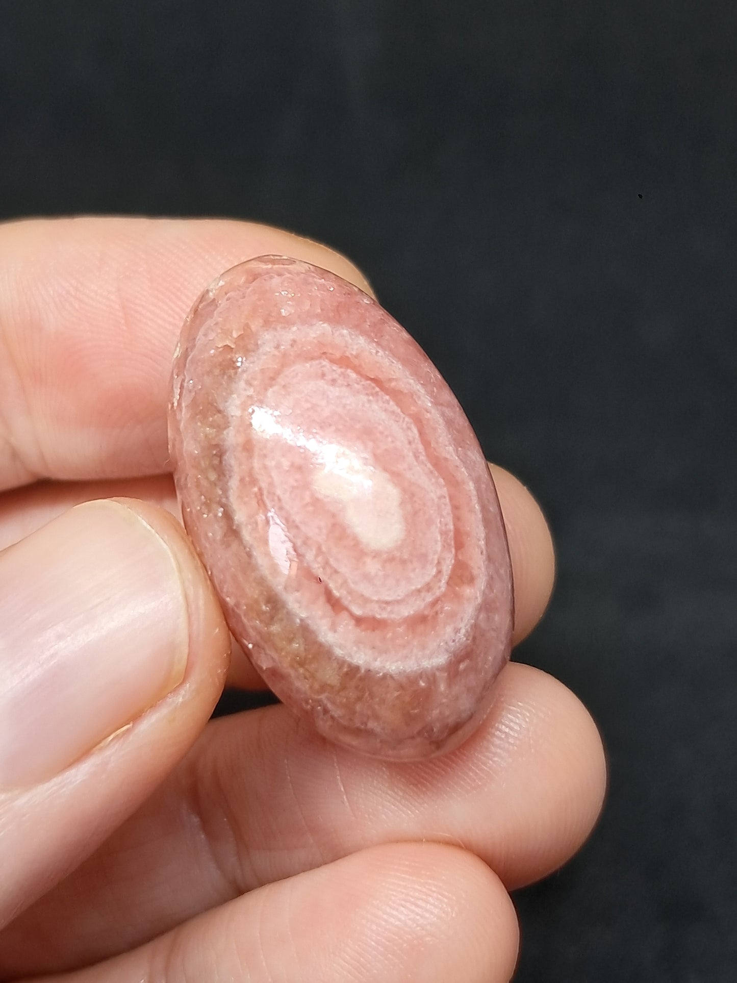 Rhodocrosite Shivalingam (Argentina) Polished Stone | Concentric Circles | Rare Mineral #RHD6