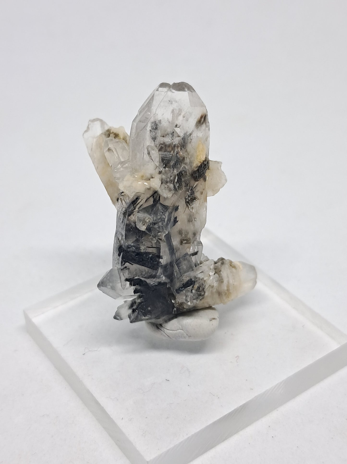 Tourmalinated Quartz with Mica and Feldespar inclusions (natural crystal point) #TQ14