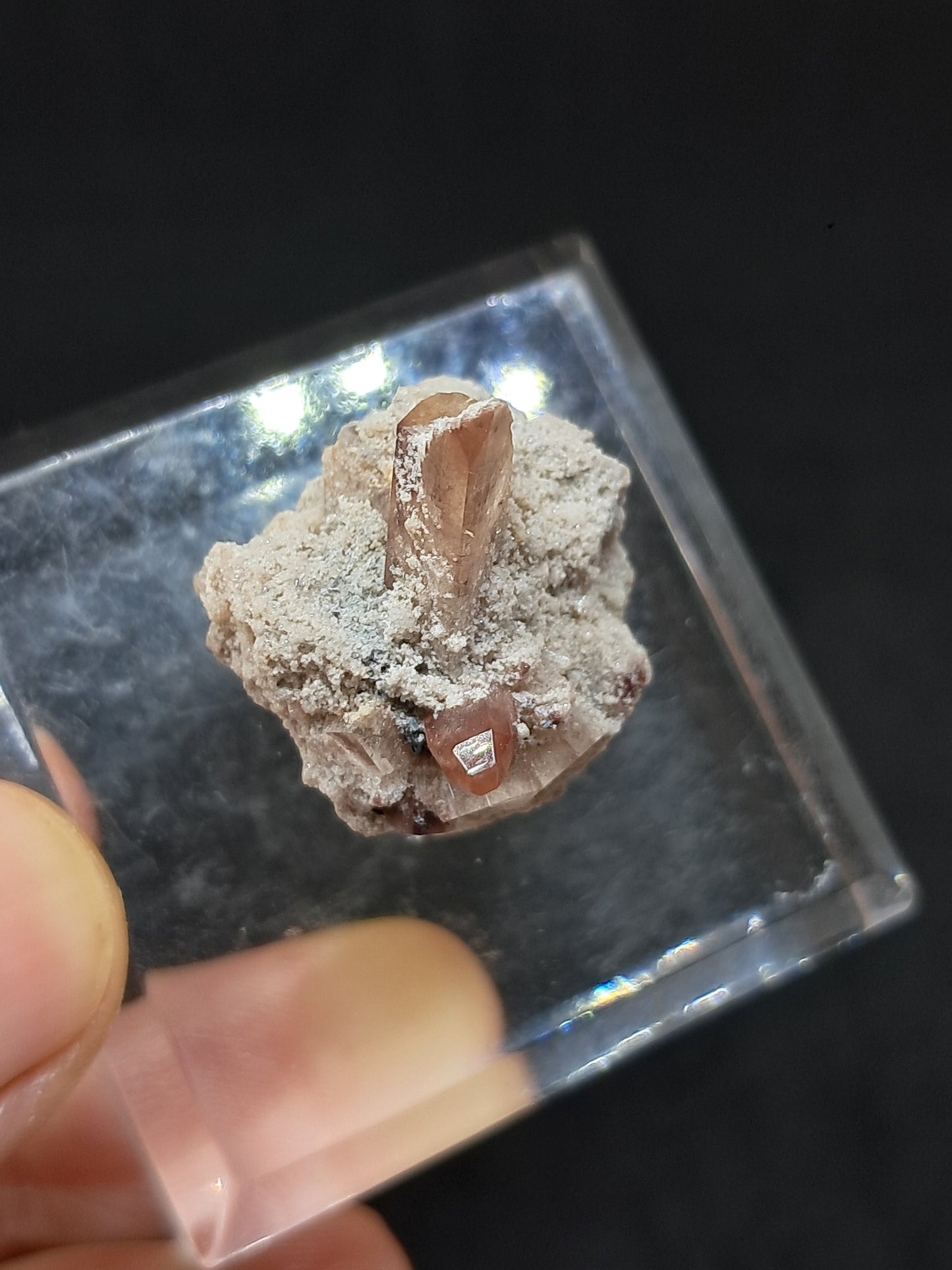Cristales de topacio natural en matriz (México), piedra preciosa rara | Ejemplar mineral n.° TPZ16