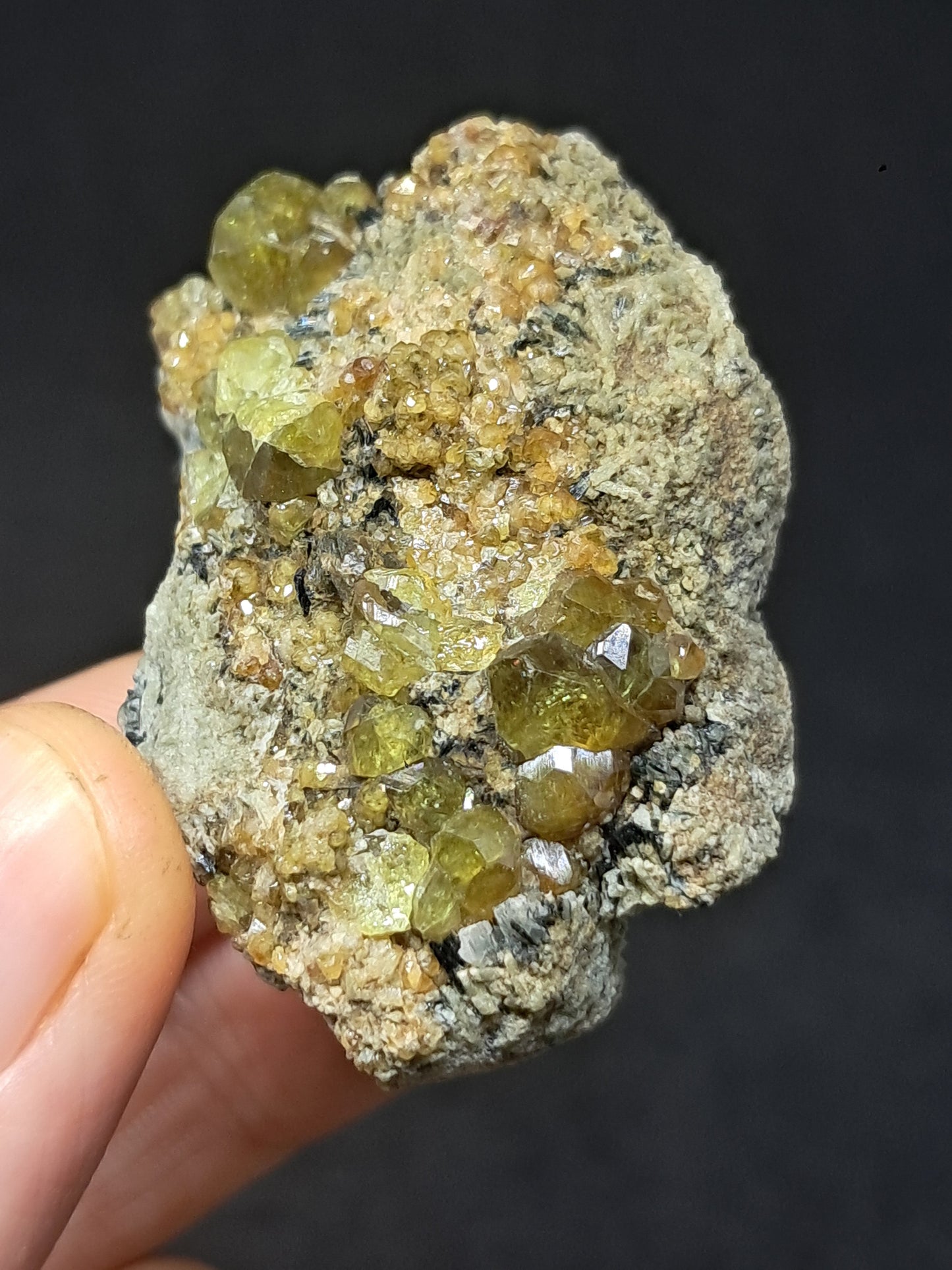 Green Garnet Cluster on Matrix (Mexico) |Rough Crystal Stone | Mineral Specimen #GR17