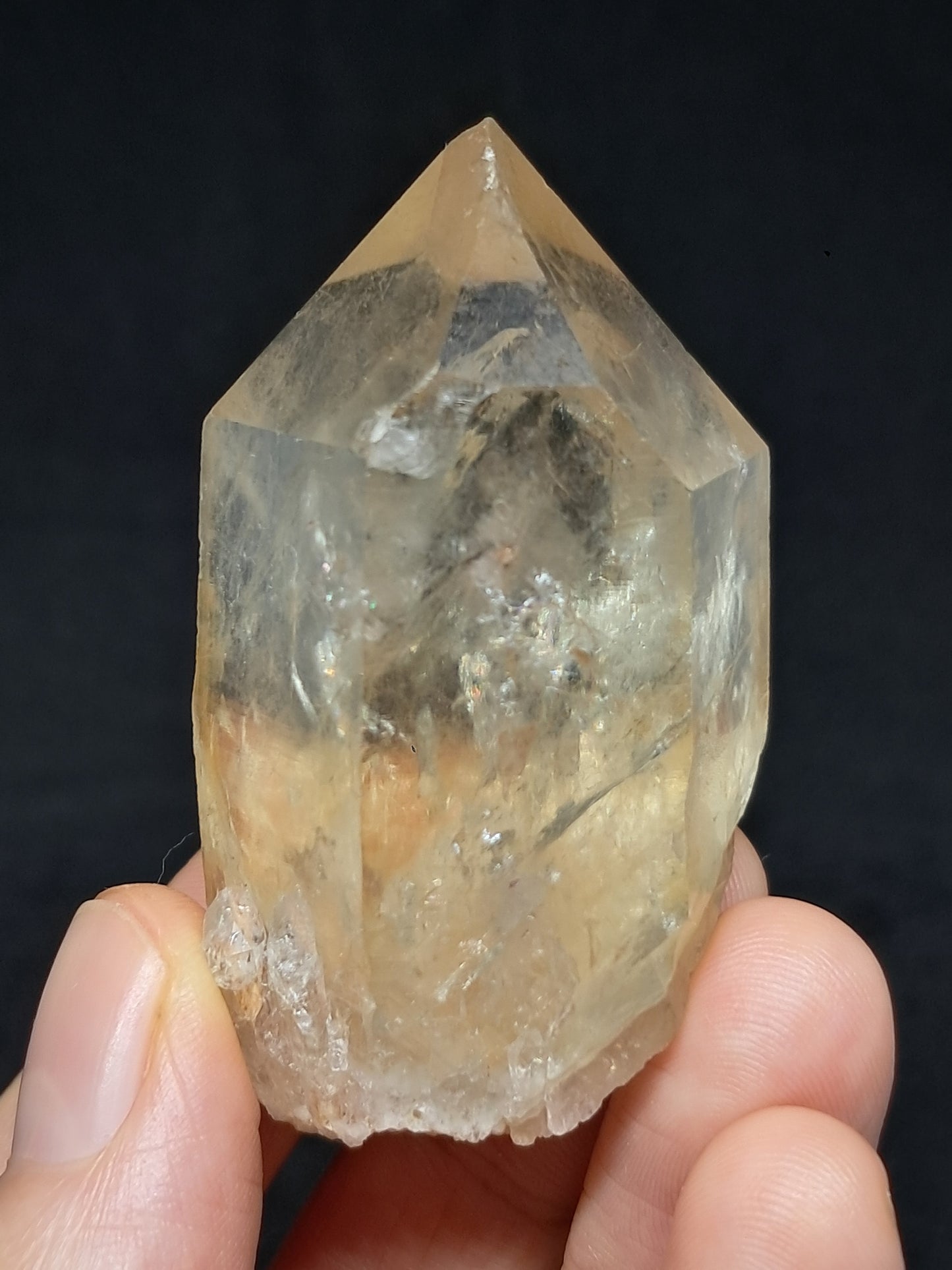 Natural Citrine "Kundalini" with Rainbows (Democratic Republic of Congo) Crystal Point | Mineral Specimen) #CTN16