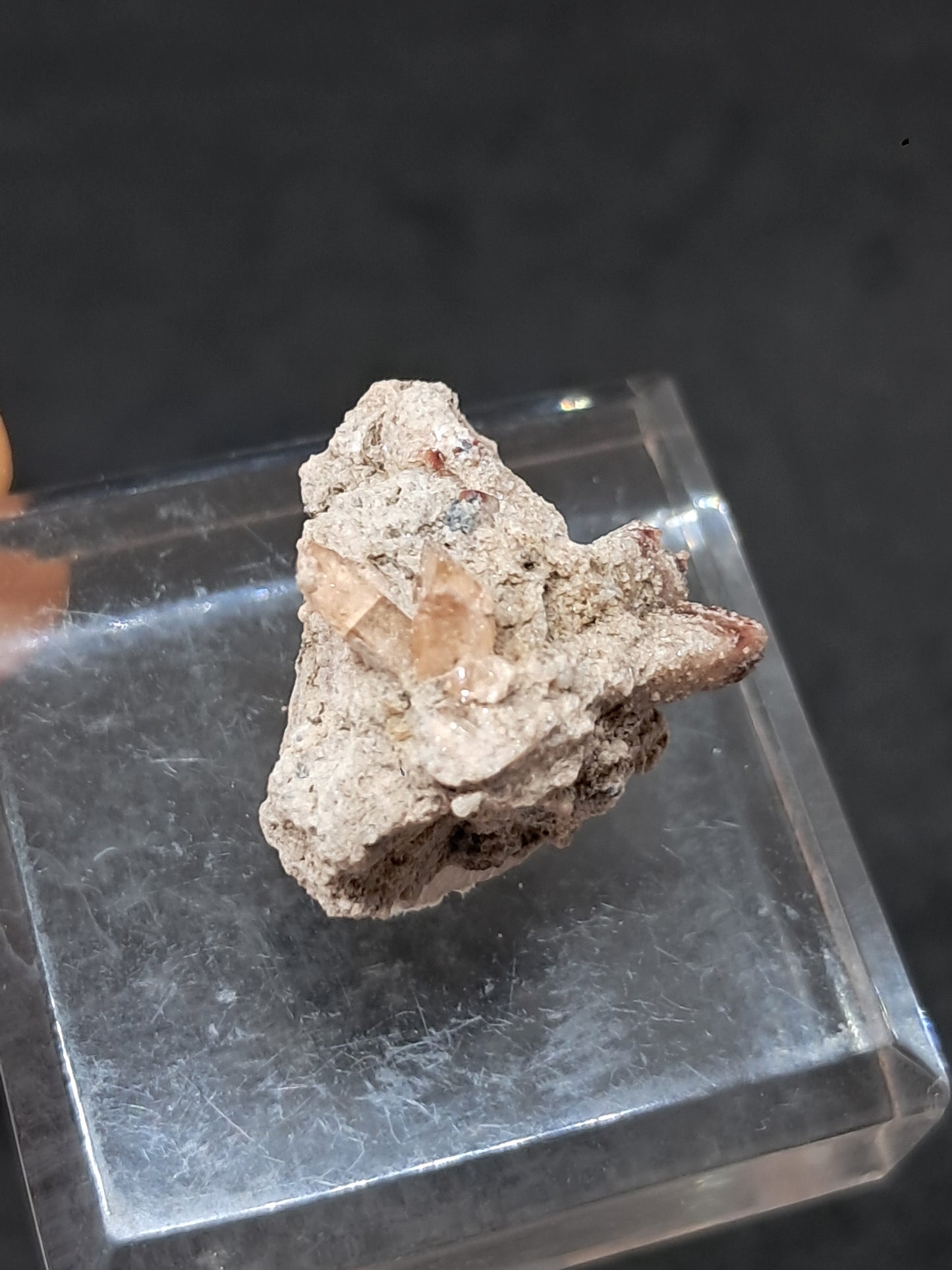 Cristales de topacio natural en matriz (México), piedra preciosa rara | Ejemplar mineral n.° TPZ17