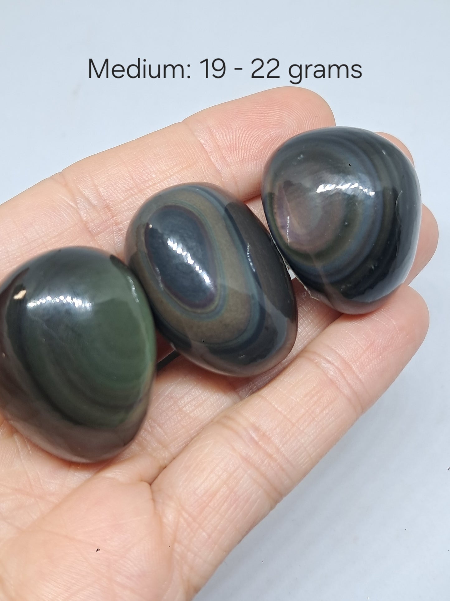 Obsidiana arcoíris pulida (México) Colores concéntricos | Patrón de ojo | Cristales naturales pulidos #RO1