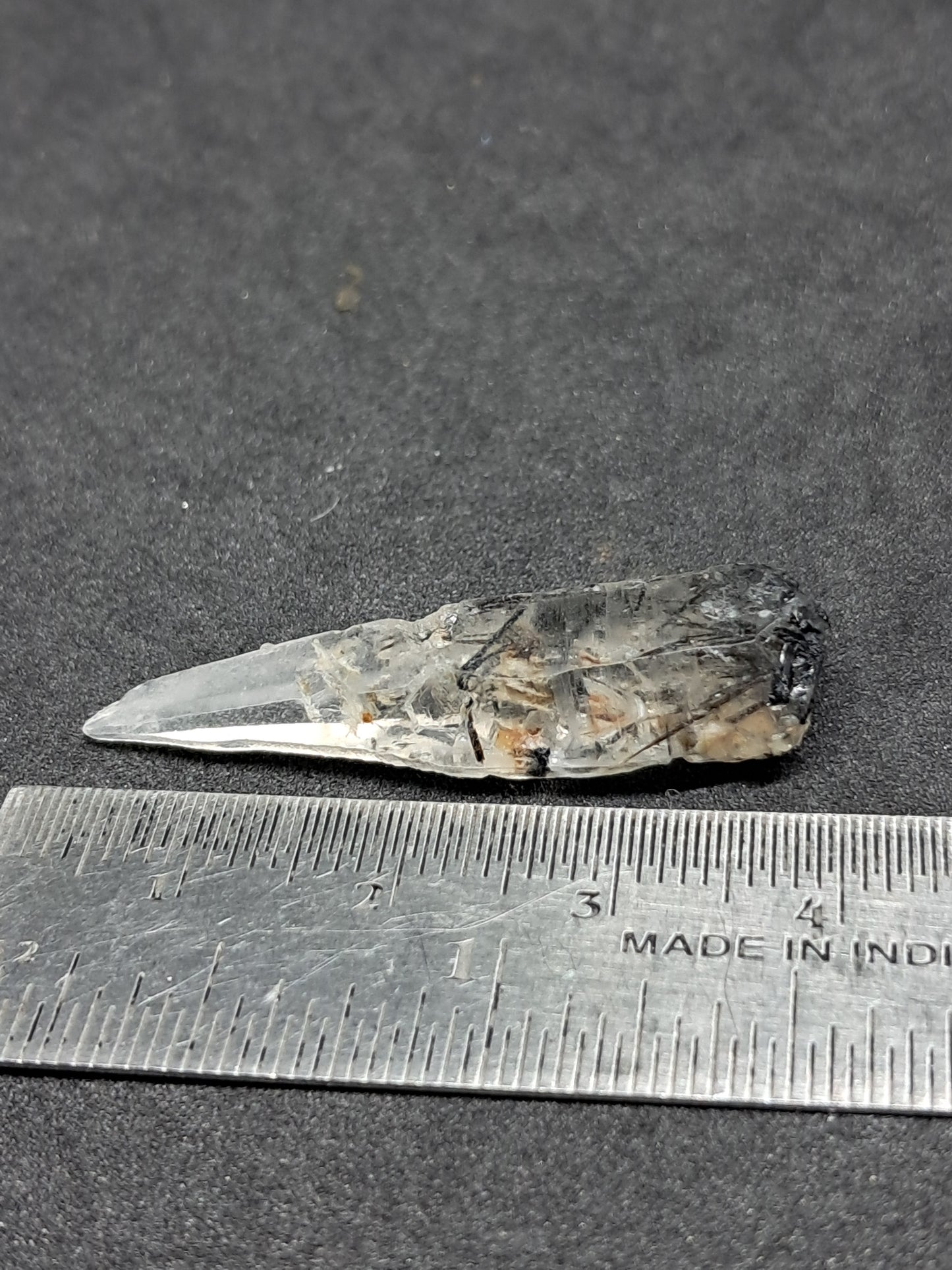 Tourmalinated Quartz natural crystal point (Non-precious natural stone) #TQ9