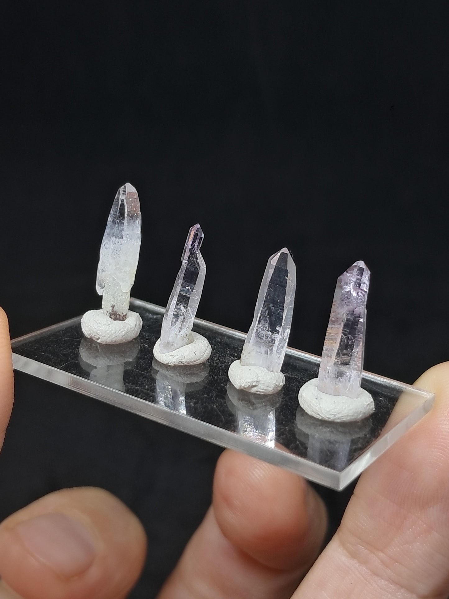 Juego de 4 puntas pequeñas de cristal de amatista de Veracruz (México) | Piedras naturales #VA17