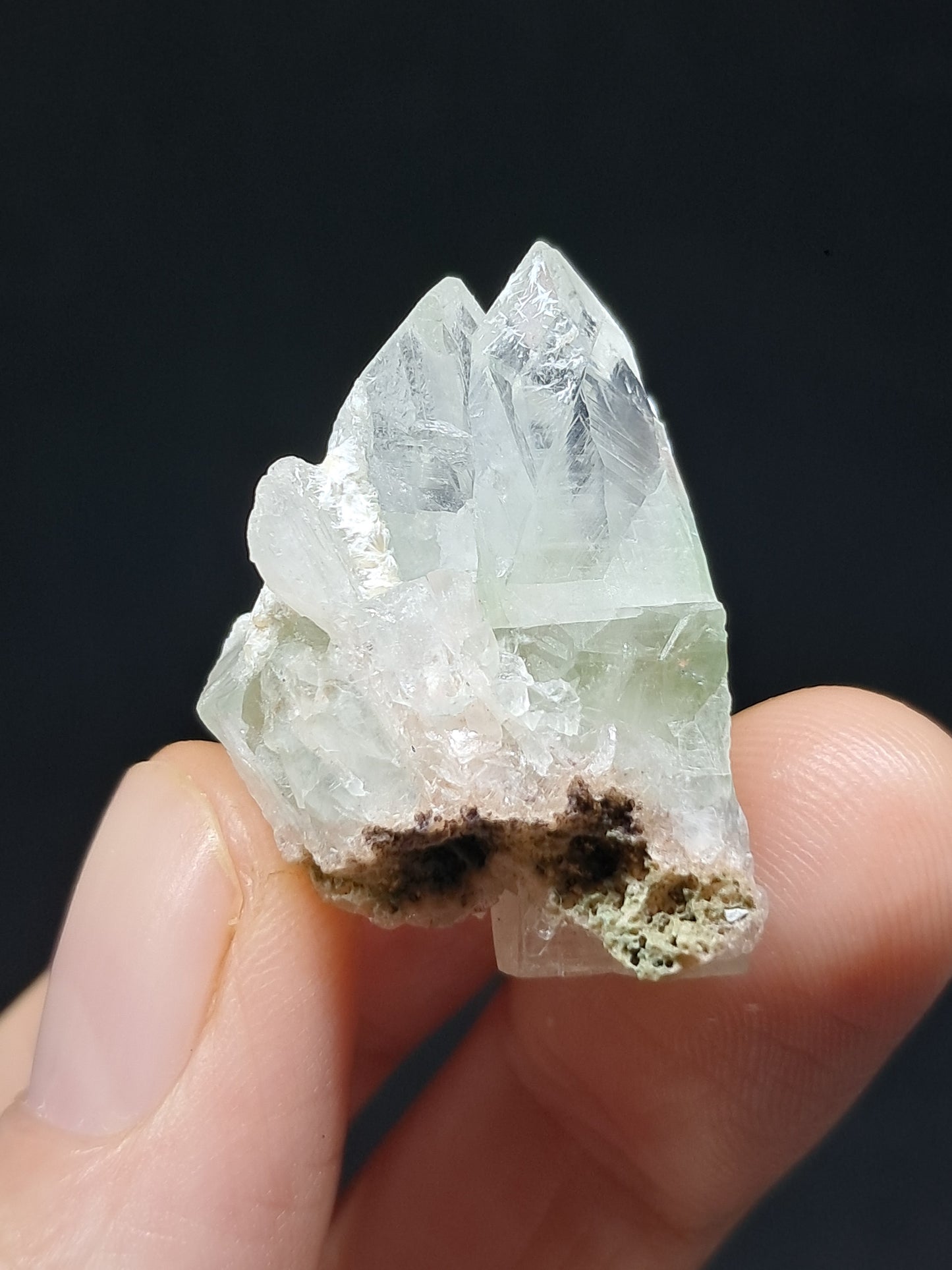Green Apophyllite Crystal w/ Okenite (Ajanta) Natural Point | Mineral Specimen #AP63