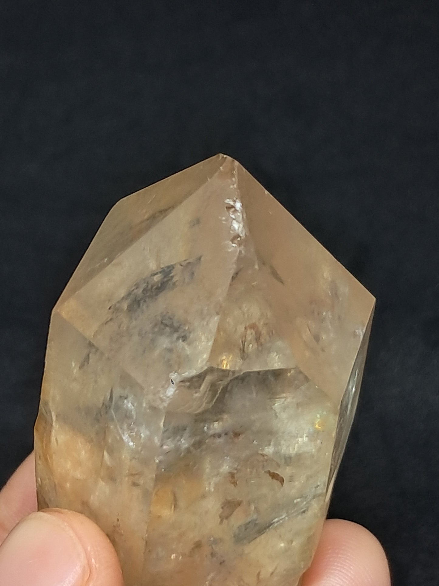 Natural Citrine "Kundalini" with Rainbows (Democratic Republic of Congo) Crystal Point | Mineral Specimen) #CTN16