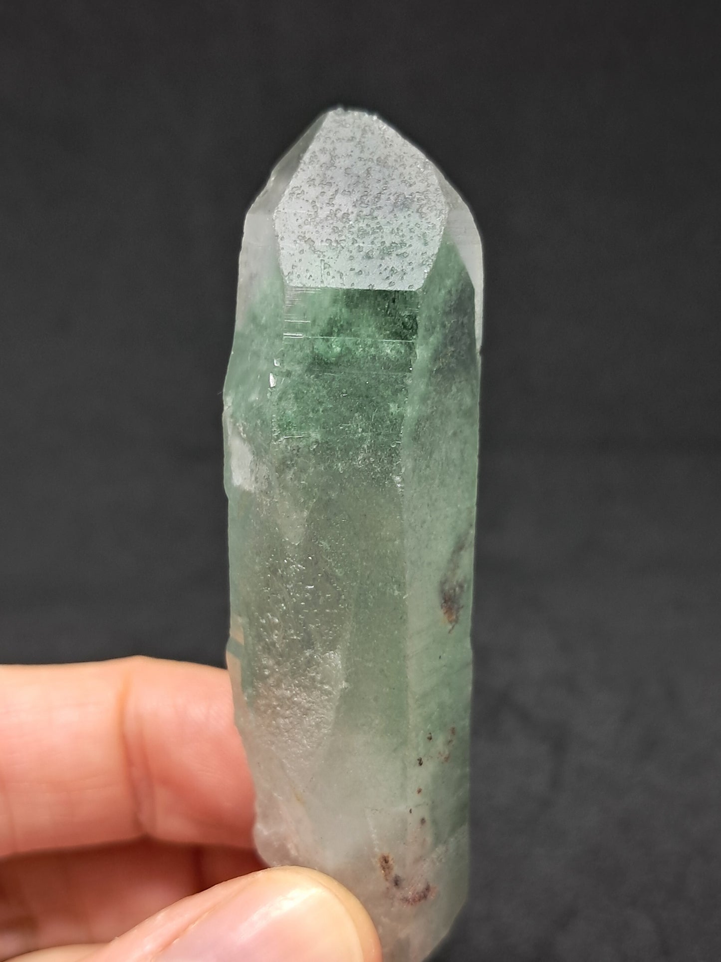 Chlorite Phantom Quartz Point (Himachal Pradesh) Rough Stone | Natural Crystal | Mineral Specimen #CQ4