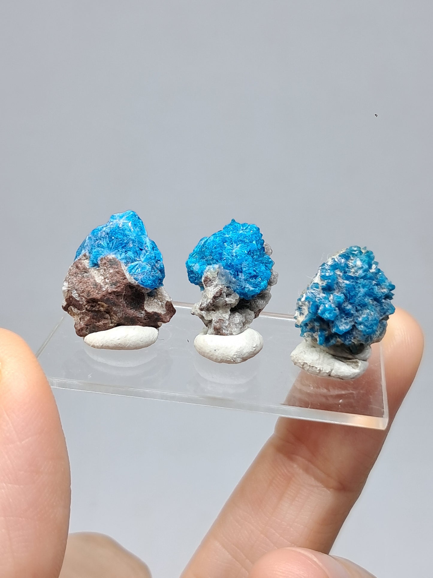 Conjunto de 3 pentagonitas en matriz (wagholi) en bruto | Cristal natural | Ejemplar mineral raro n.° CV43