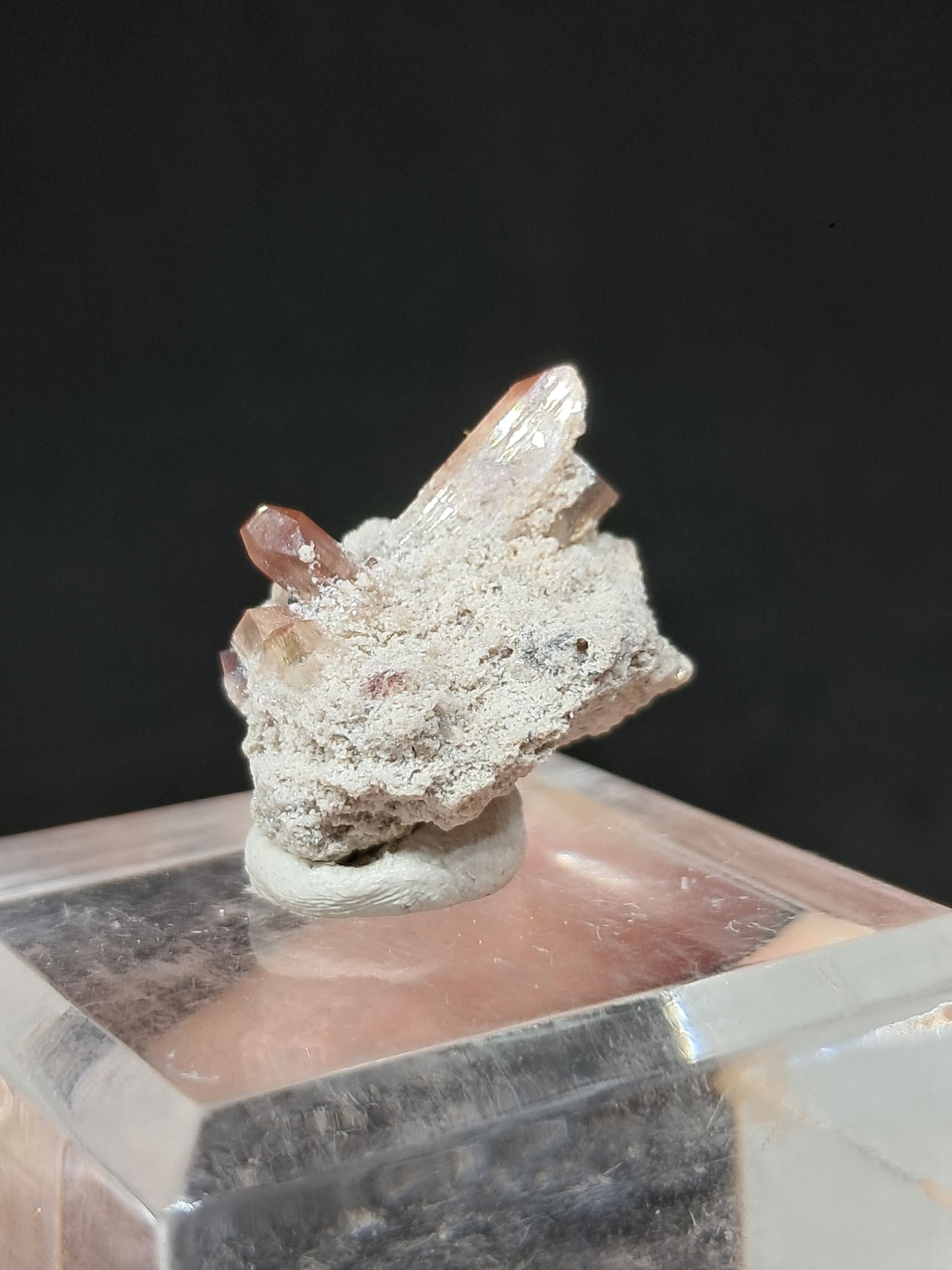 Cristales de topacio natural en matriz (México), piedra preciosa rara | Ejemplar mineral n.° TPZ16