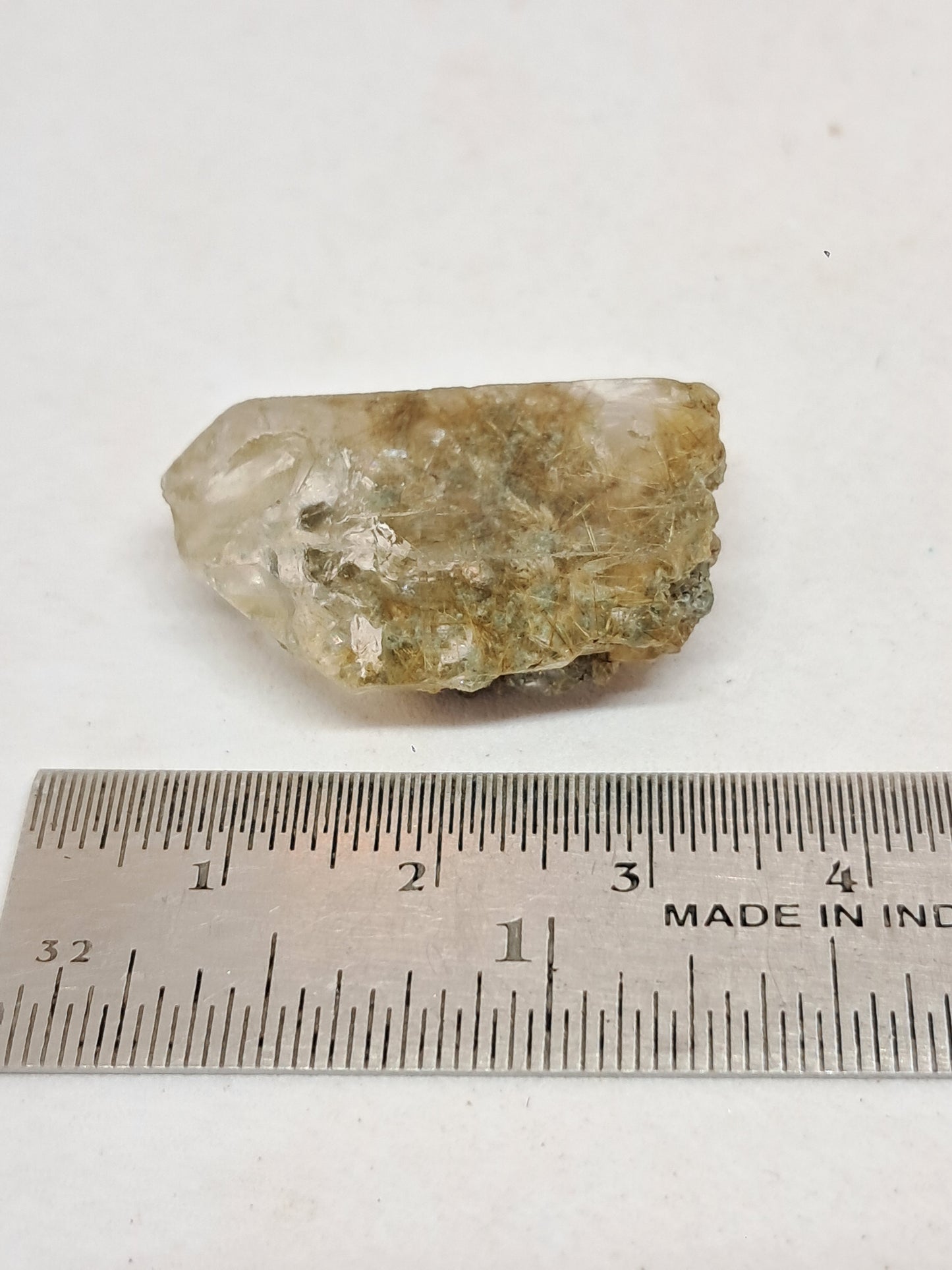 Quartz w/ Chlorite and Golden Rutile Inclusions (Kullu) Rough Stone | Natural Crystal Point | Mineral Specimen #CH45