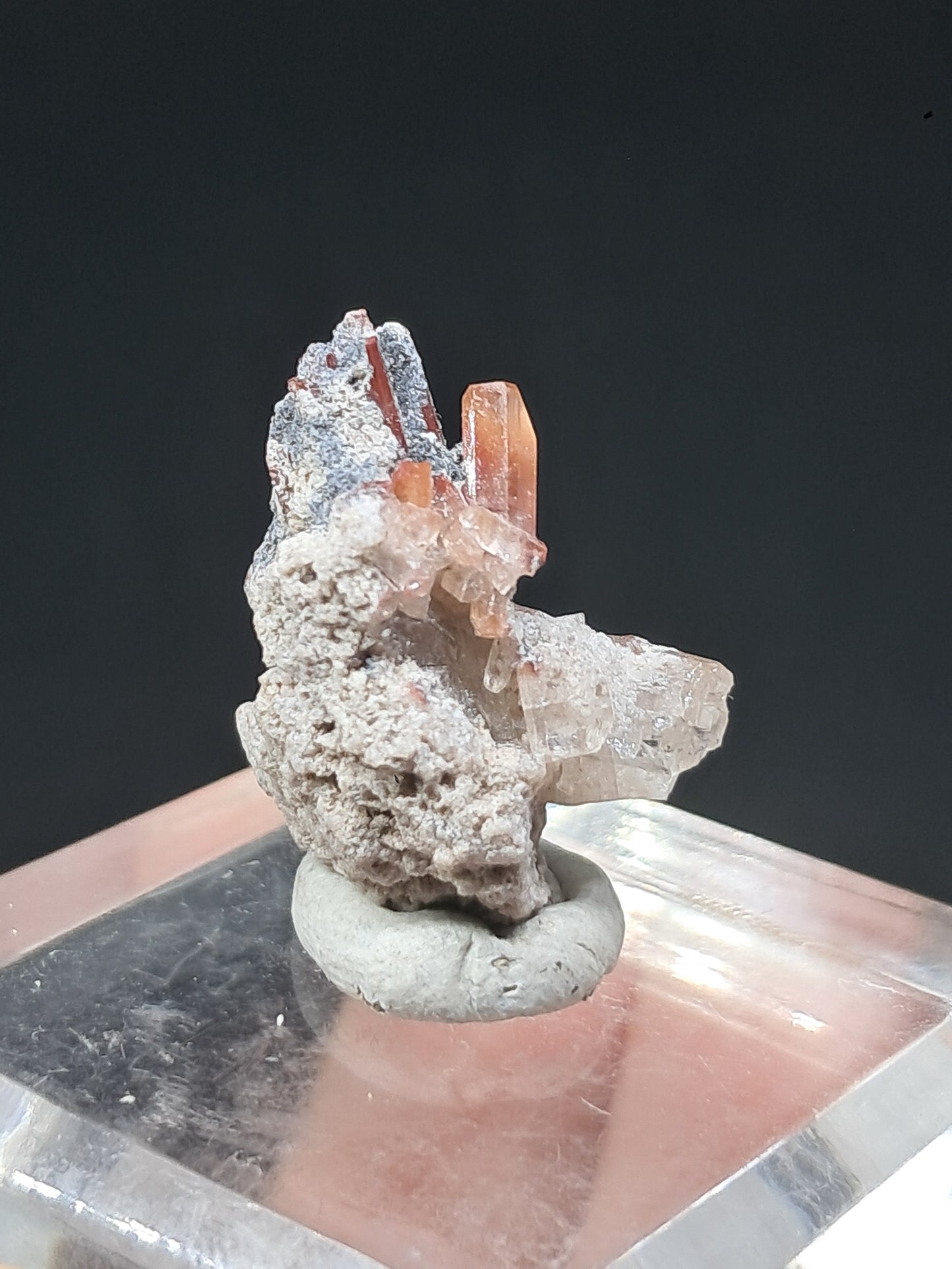 Cristales de topacio natural en matriz (México), piedra preciosa rara | Ejemplar mineral n.° TPZ24