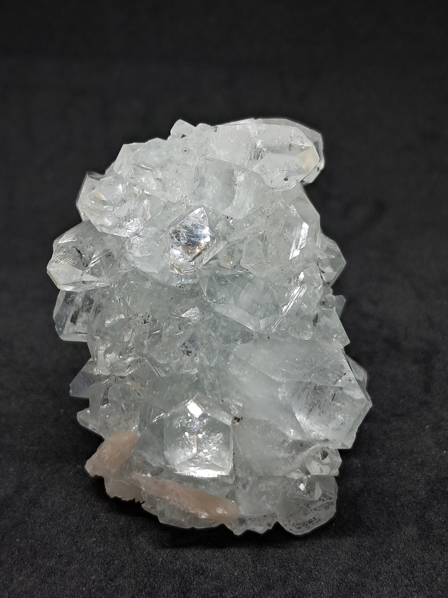 Clear Apophyllite Stalactite w/ Stilbite (Ajanta) Natural Crystal | Mineral Specimen #AP15