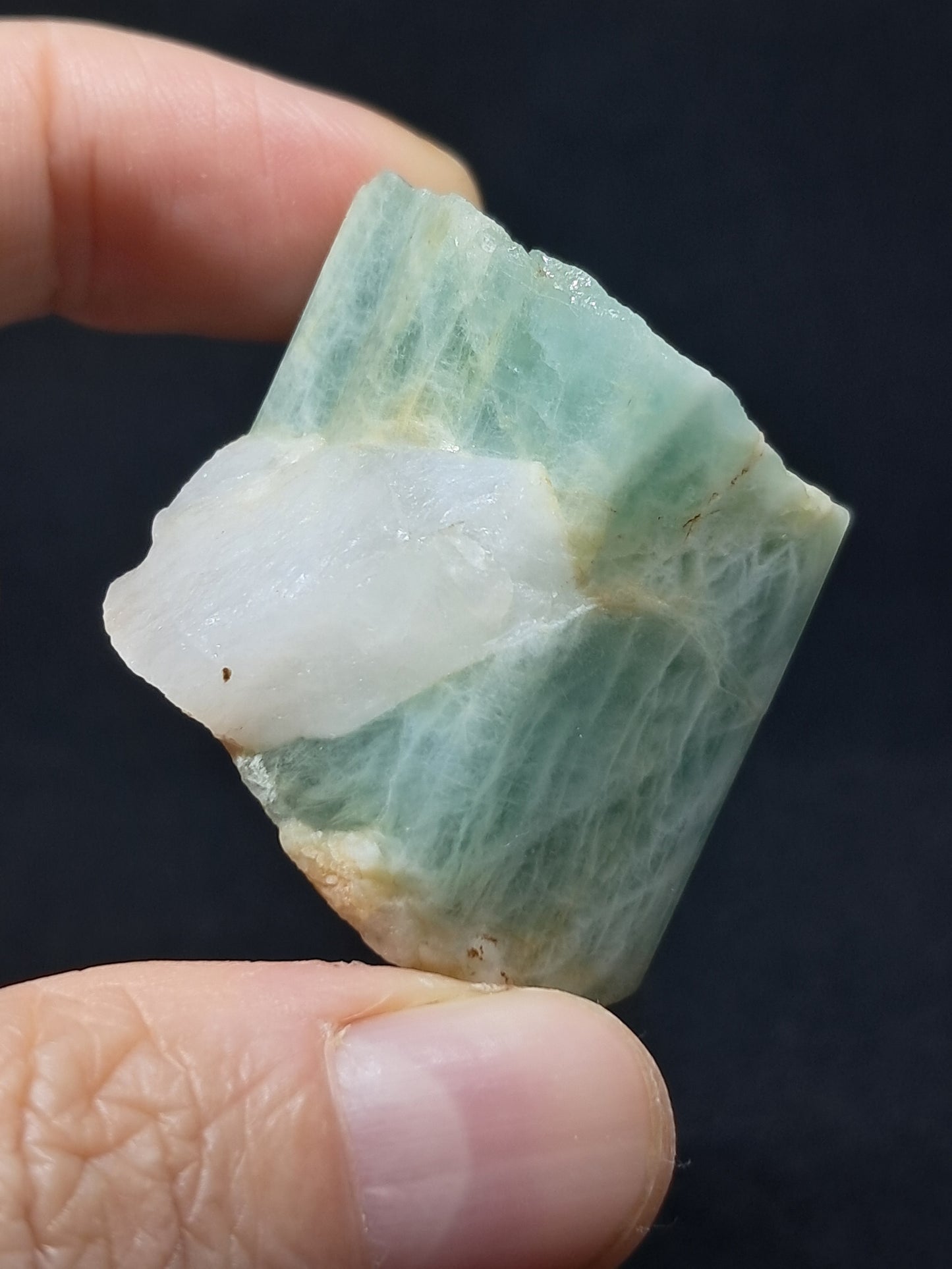 Aquamarine (Andhra Pradesh) Rough Hexagonal Crystal | Mineral Specimen #AQM6