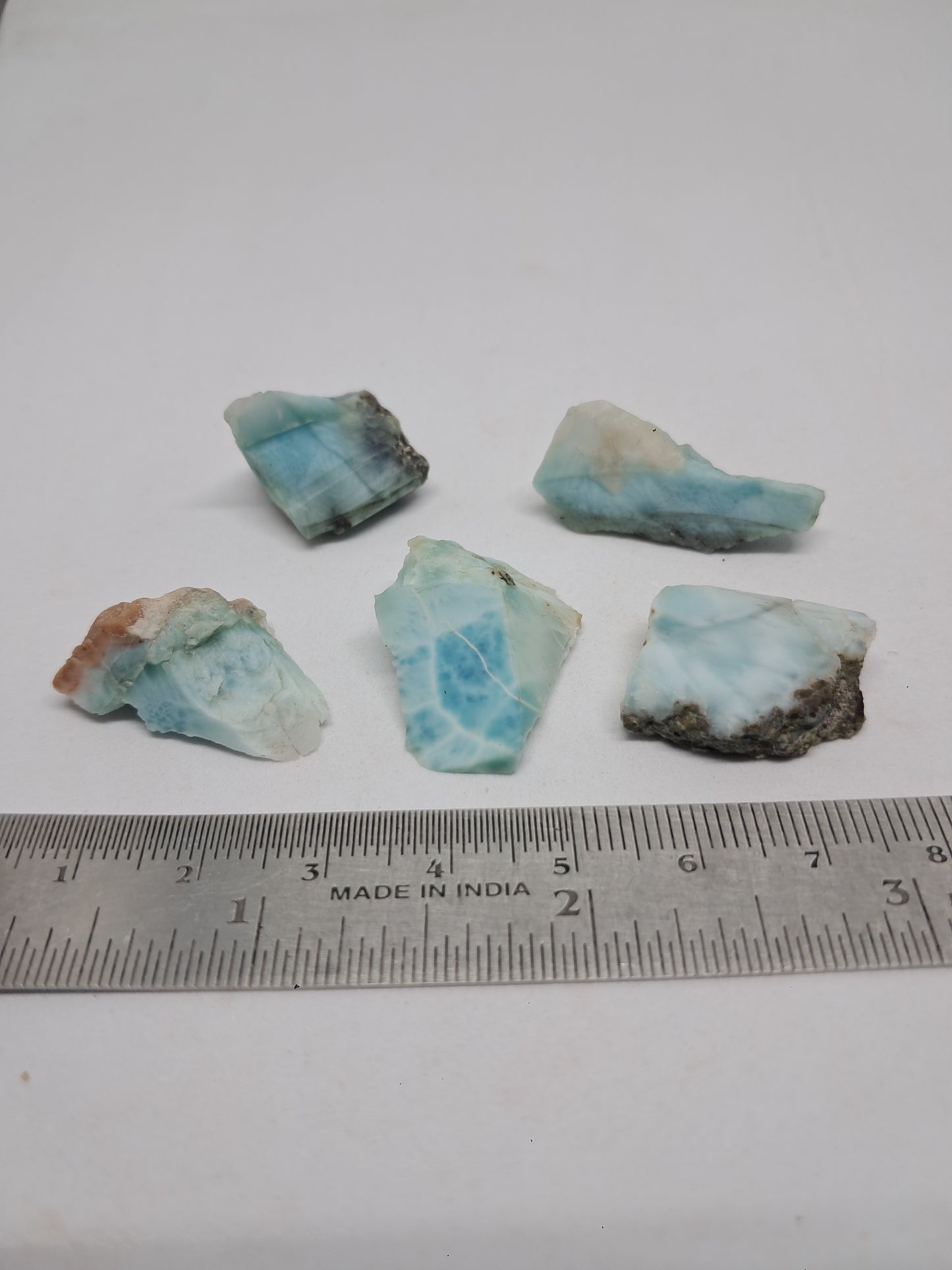 Set of 5 Larimar Raw Chips (Dominican Republic) Rough Stones | Natural Rocks #LM22