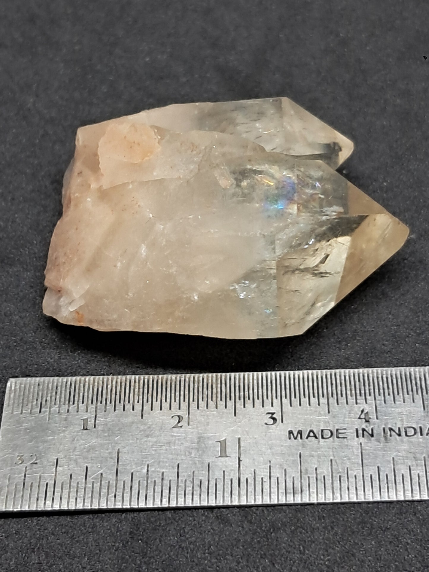Natural Citrine "Kundalini" with Rainbows (Democratic Republic of Congo) Twinned Crystal Point | Mineral Specimen) #CTN17