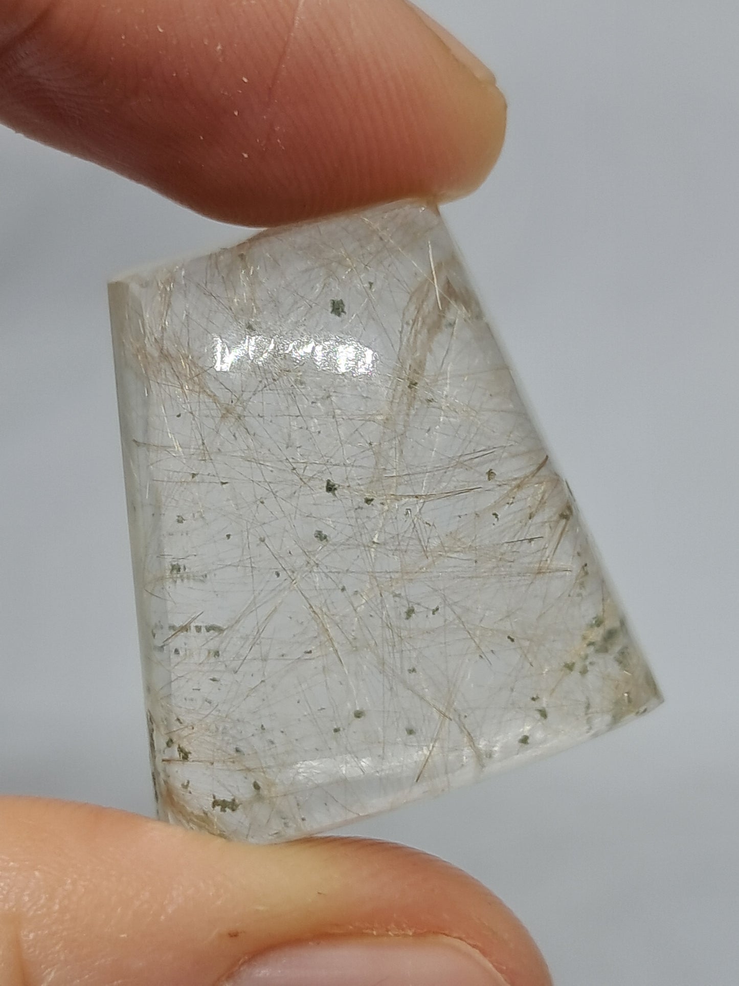 Rutile and Chlorite Quartz Cabochon #PQ6