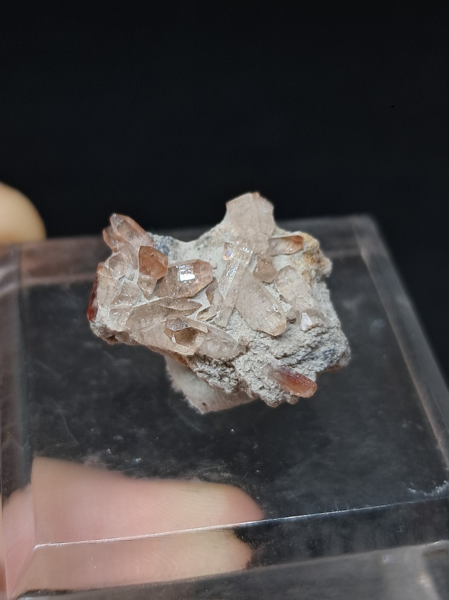 Cristales de topacio natural en matriz (México), piedra preciosa rara | Ejemplar mineral n.° TPZ15