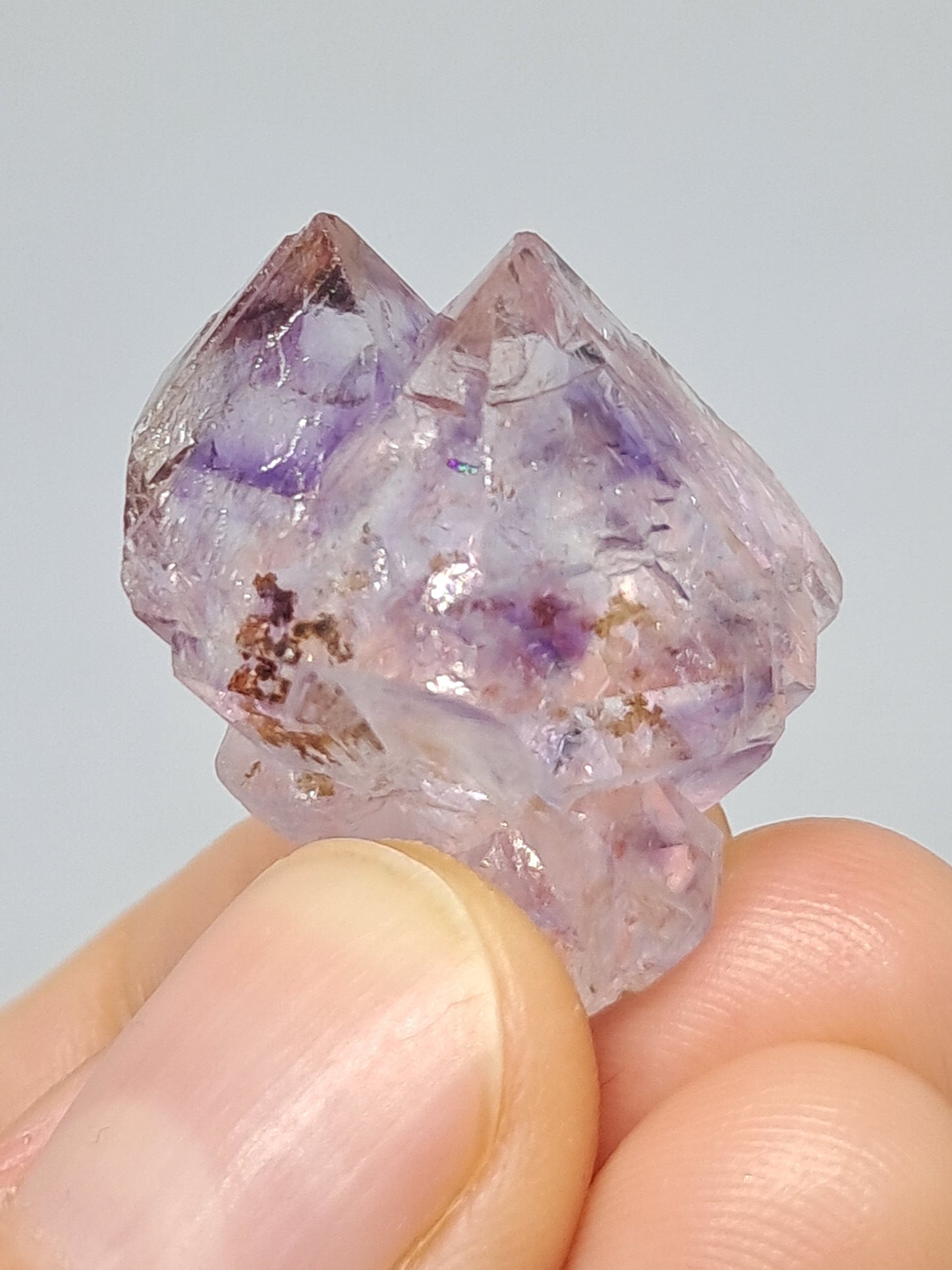 Elestial Amethyst (Karur) Lustrous Purple Quartz Crystal Point | Natural Stone | Mineral Specimen #KA45