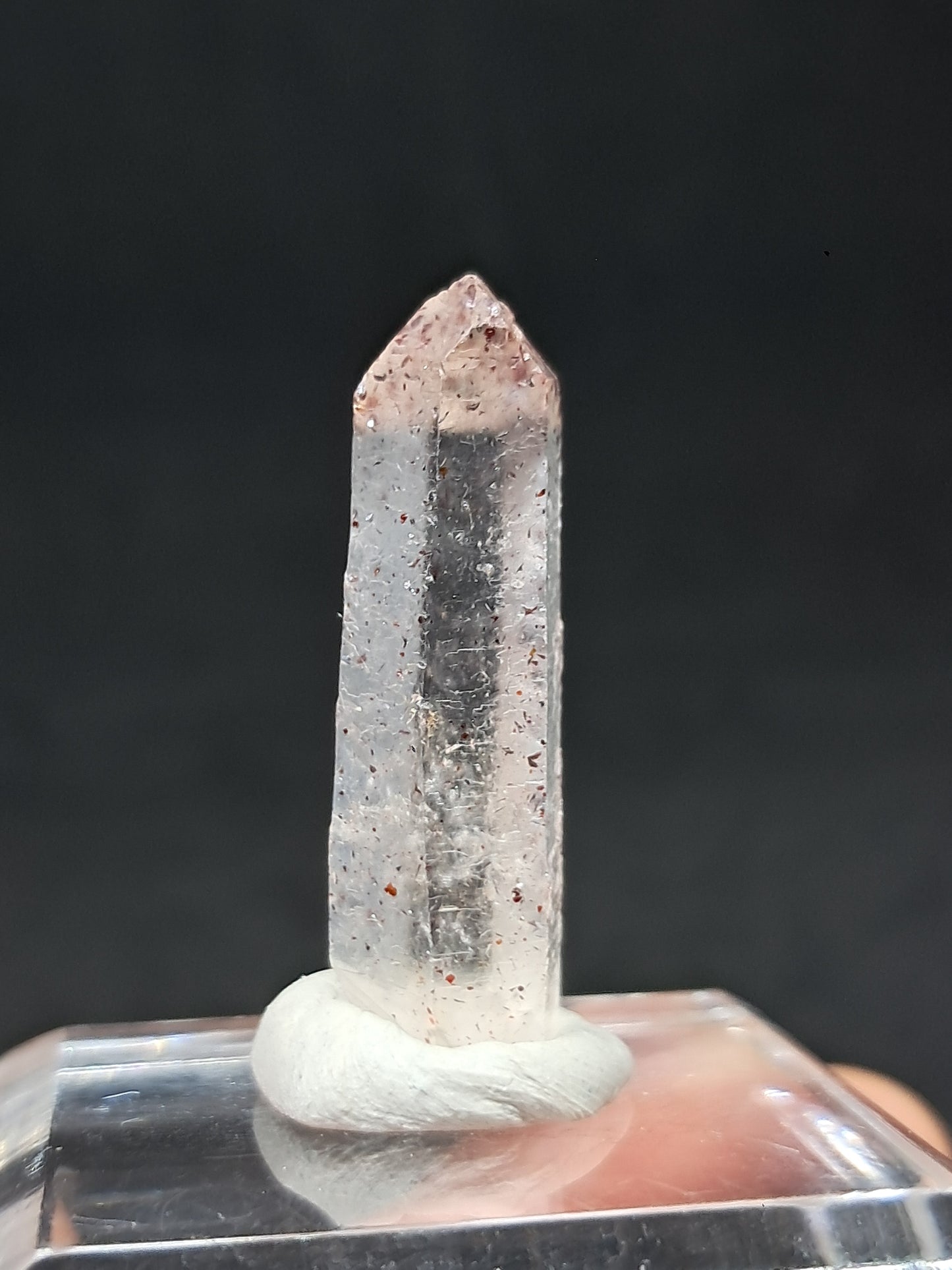 Quartz w/ Hematite Inclusions (Karur) Natural Crystal Point | Mineral Specimen #HPQ67
