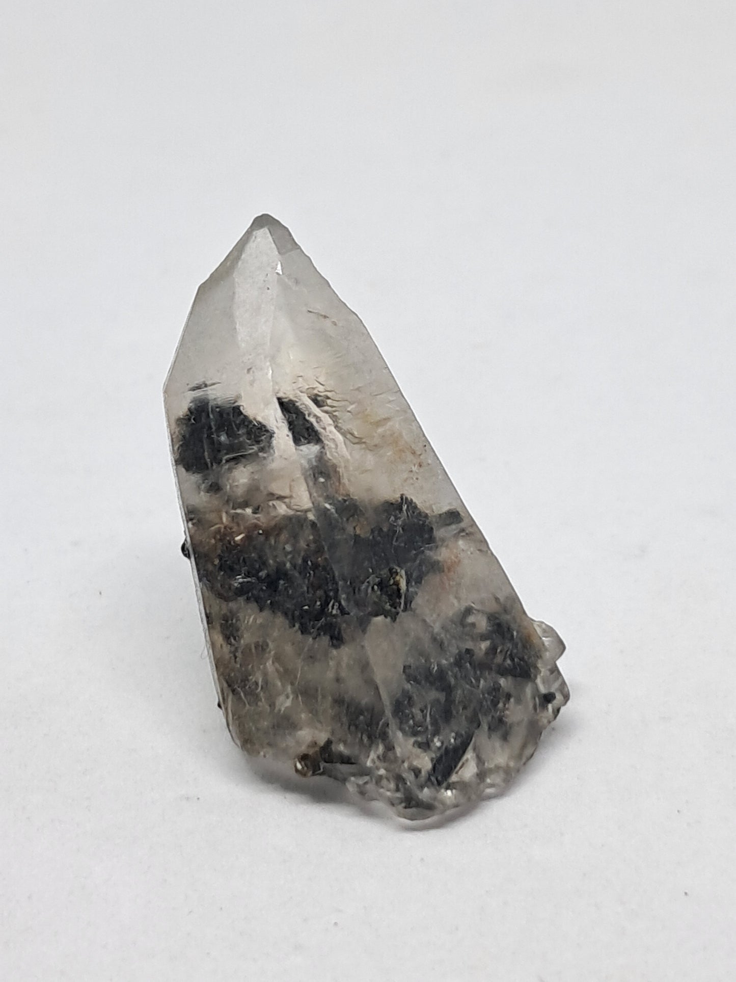 Tourmalinated Quartz natural crystal point (Non-precious natural stone) #TQ2