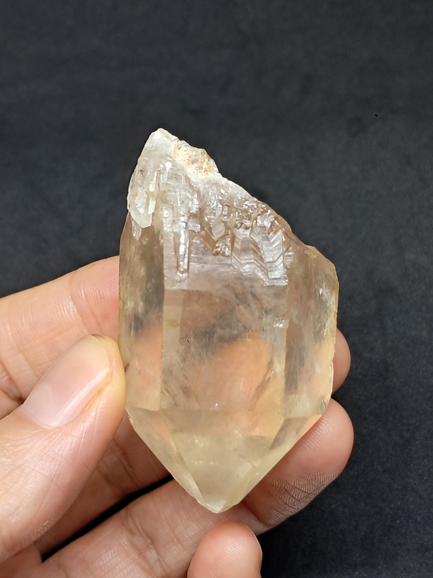 Natural Citrine "Kundalini" with Rainbows (Democratic Republic of Congo) Crystal Point | Mineral Specimen) #CTN16