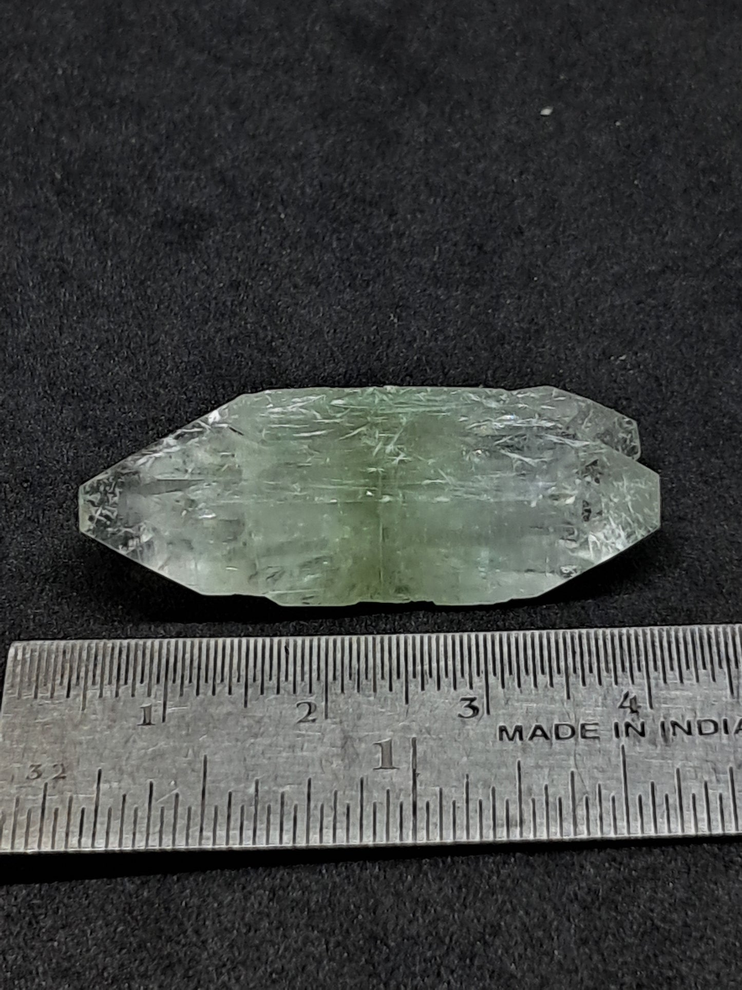 Green Apophyllite Biterminated Point w/ Okenite (Ajanta) Natural Crystal | Mineral Specimen #AP60