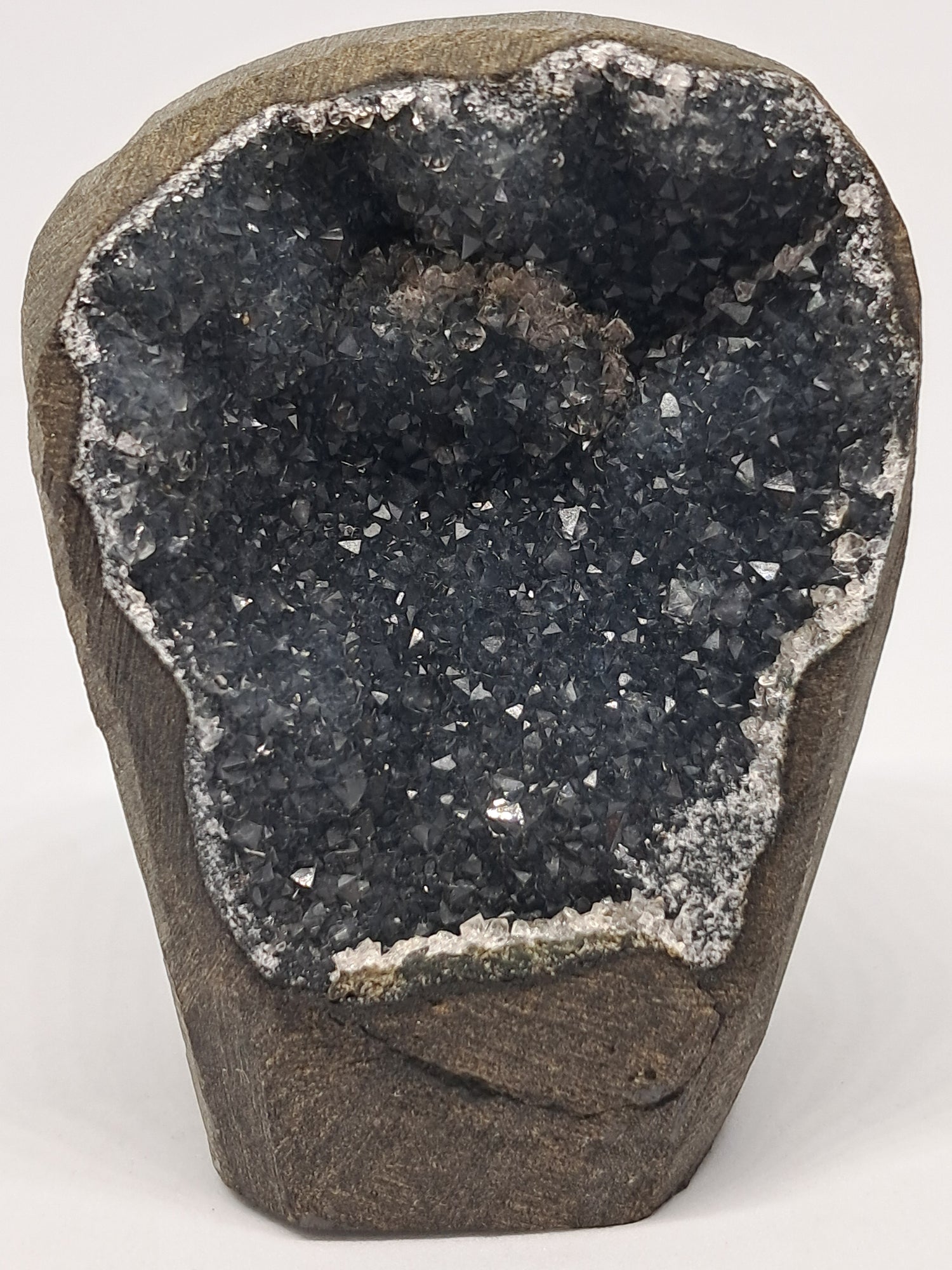 Black Chalcedony in Basalt Geode
