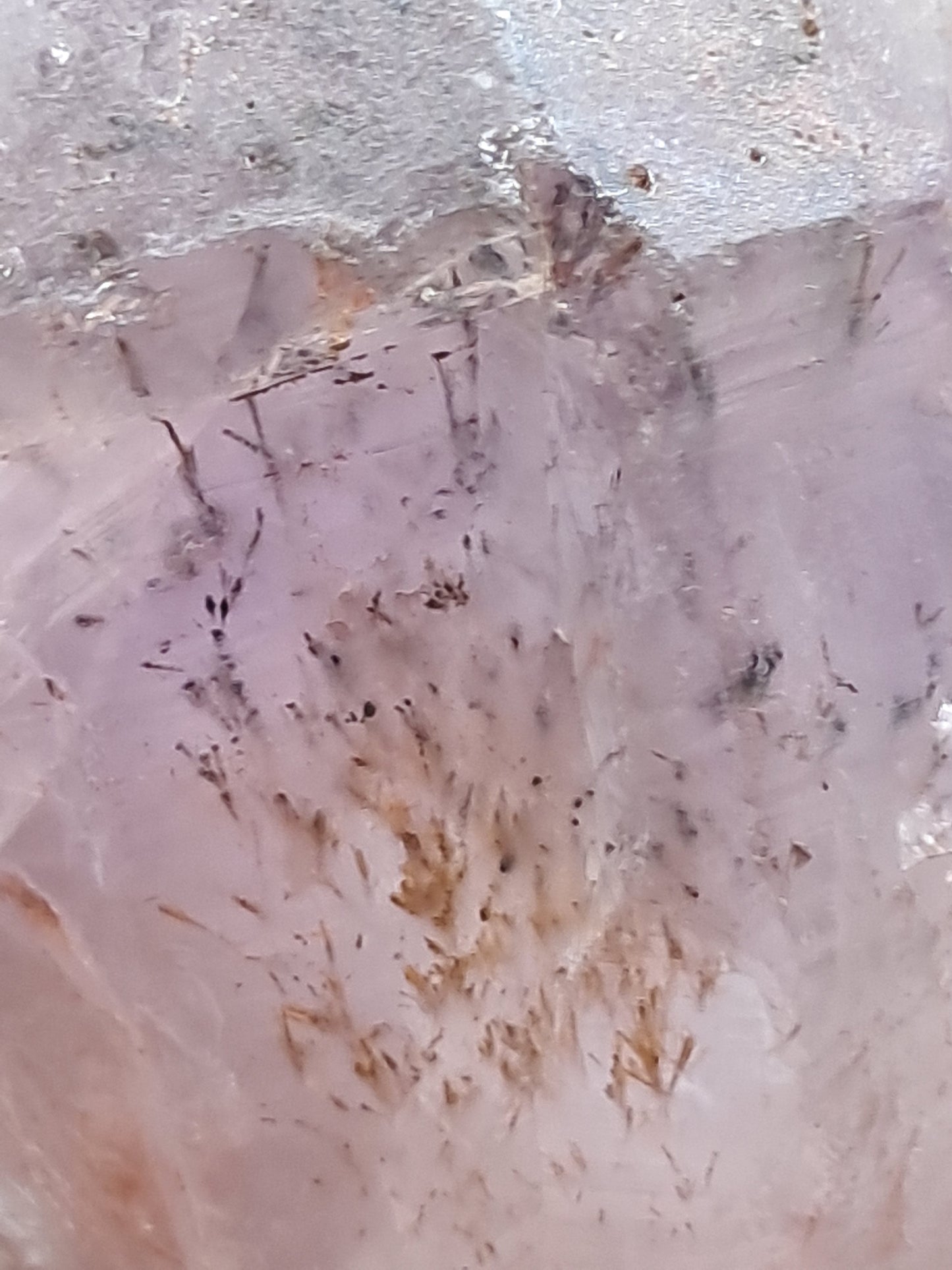 Dendritic Hematite Included Amethyst Point w/ Phantom (Karur) Raw Natural Crystal Stone | Mineral Specimen #EQ7